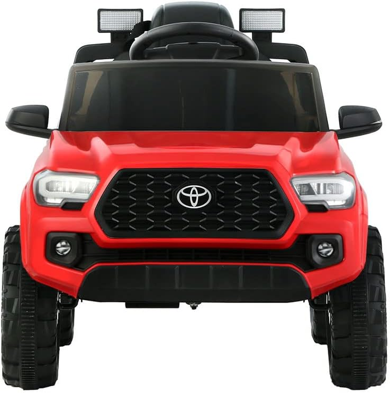 Toyota Kids Ride on Car Jeep, Licensed Tacoma Remote Control 12V Battery Horn Headlight Built-In Music 30Kg Capacity Safety Seat Belt Electric Cars for Toddlers Baby Walkers Little Tikes Kid Toy Red image number 3