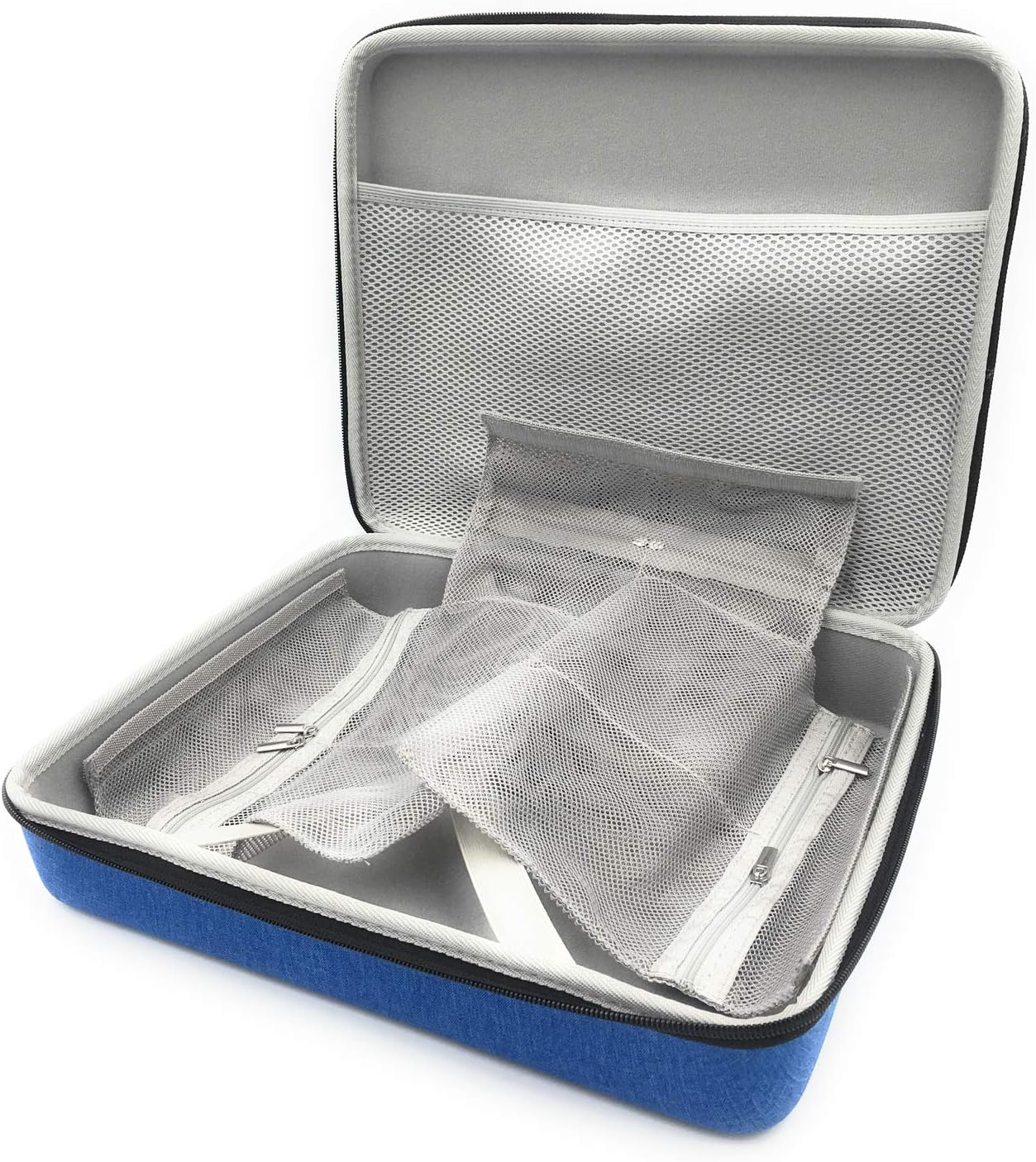 Xcivi Storage Organizer All-In-One Case for Osmo Genius Starter Kit Creative Set, Fits for Base/Starter/Numbers/Words/Tangram/Coding Awbie Game/Monster Pad/Drawing Kit (Blue) image number 3