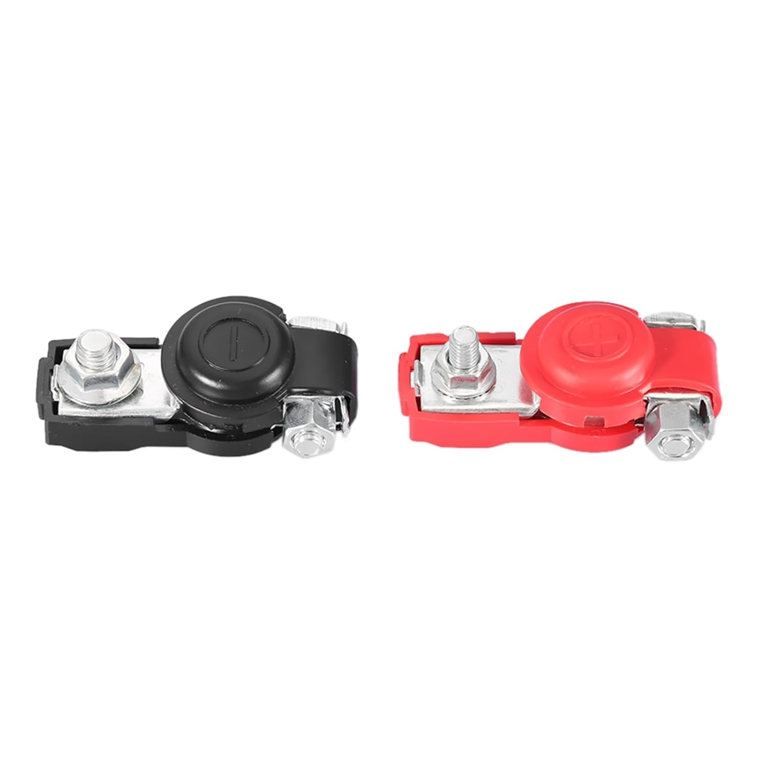 2Pcs Universal Car Battery Terminals Clamp Clips, Galvanized Iron, Good Conductivity, Electrical Flexible Connectors with Protective Cover, Suitable for Most Vehicles, Boats, image number 3