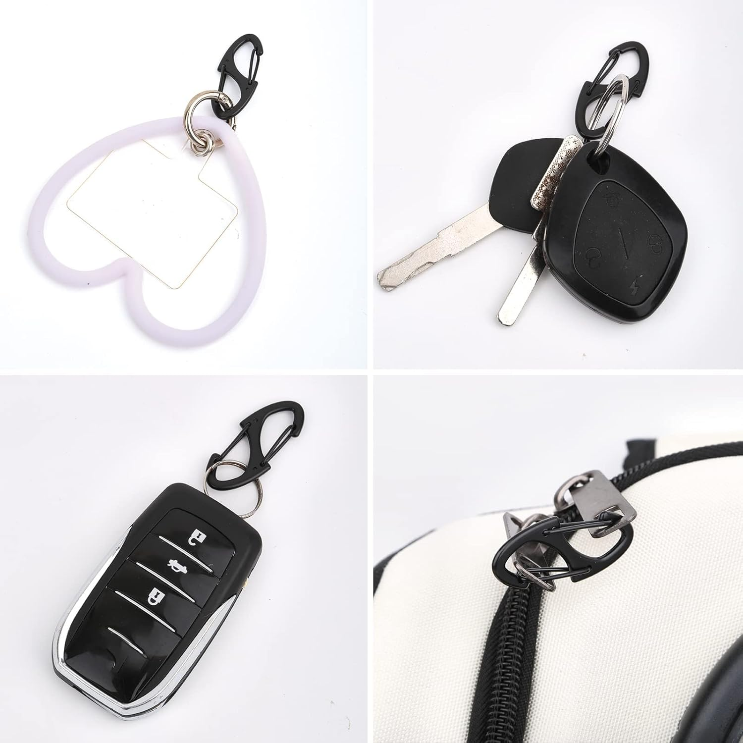 40 Pcs Colorful S Shaped Double Carabiner - (1.6 Inch) Dual Gate S Binder Carabiner - Trigger Snap Hooks for Small Doll Pendant Key Rings,Ideal for Camping Traveling Fishing image number 2