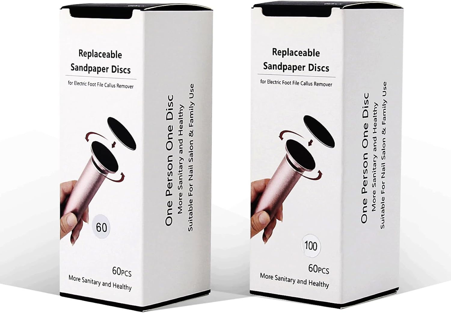 Pack of 120 Sandpaper for Electric Callus Remover, Foot File, Professional Sanding Discs for Feet Callus Remover, Grit 60 + 100 image number 1