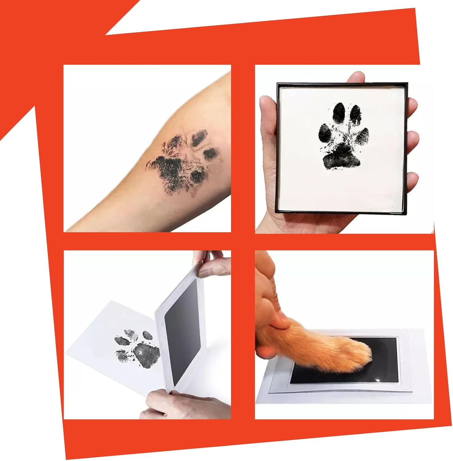 Jeyzuroa 4Pcs Inkless Hand & Footprint Kit - Baby & Pet Paw Print Keepsake Set with 4 Ink Pads, 8 Cards | Clean Touch Memory Maker for Newborns & Dogs image number 3