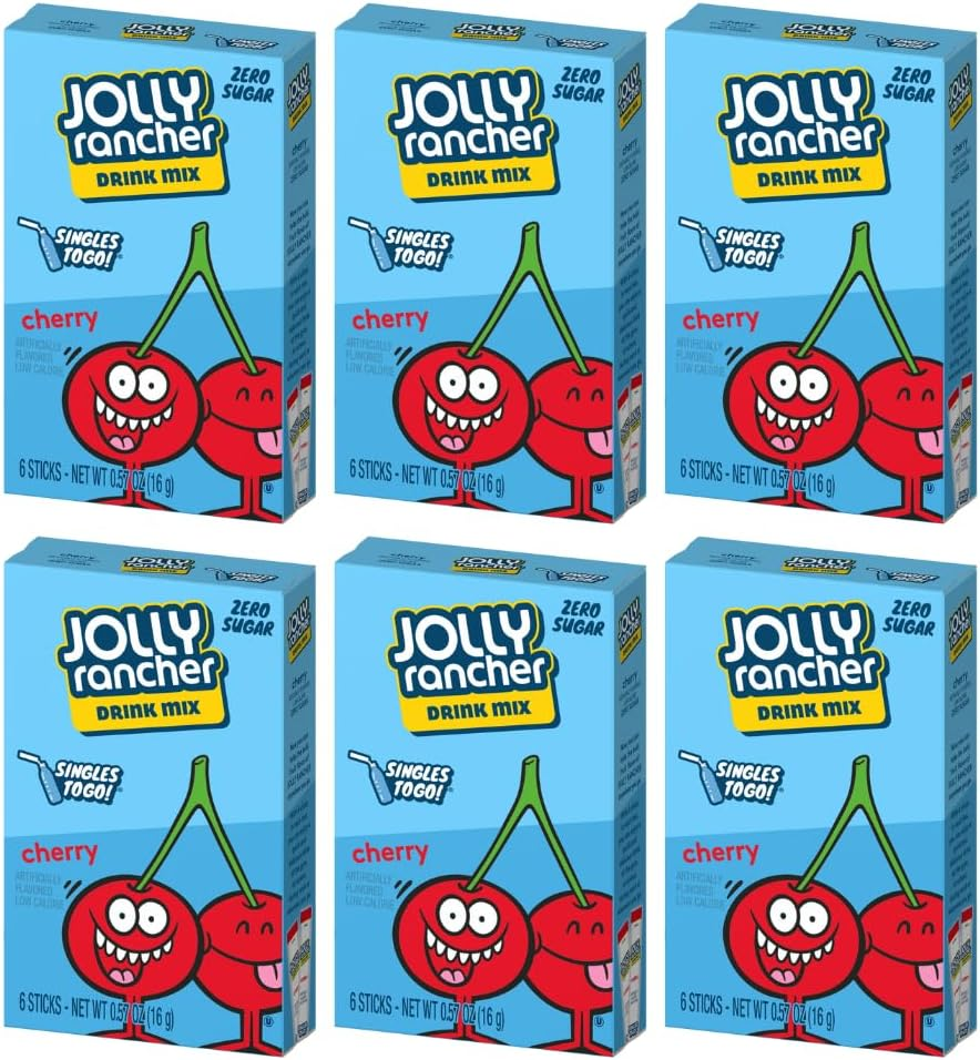 Jolly Rancher Singles-To-Go Sugar Free Drink Mix, Cherry, 6 CT (Pack of 6) image number 1