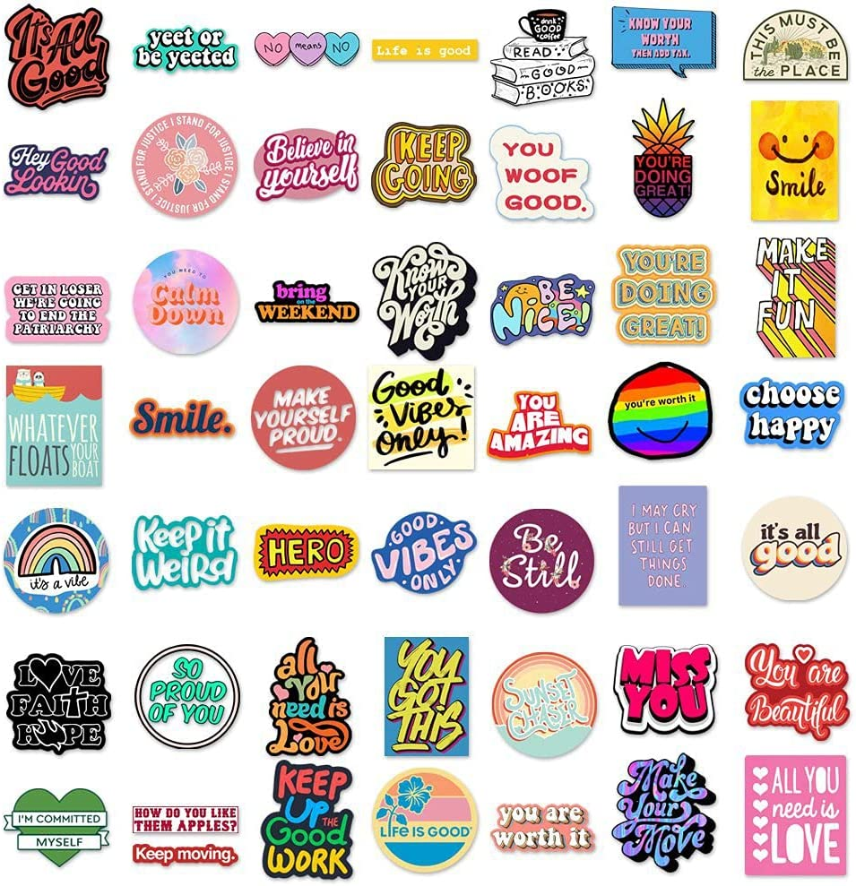 100 Pcs Inspirational Words Stickers, Motivational Quote Encouragement Waterproof Decals for Water Bottle Laptop Luggage Computer Scrapbook, Positive Stickers for Student Teacher Employee Teen - Colorful Words image number 5