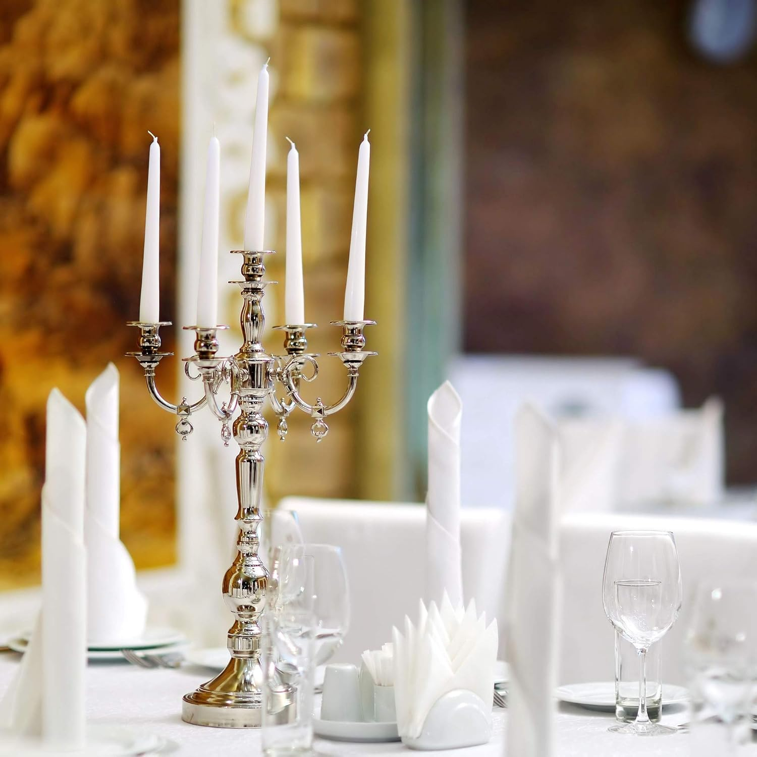 SPAAS Unscented White Candle Sticks - 14 Pack Dripless Tapered 9" Tall Candles - 8 Hour Burning Premium Candlesticks for Home Decoration, Wedding, Holiday and Parties image number 2