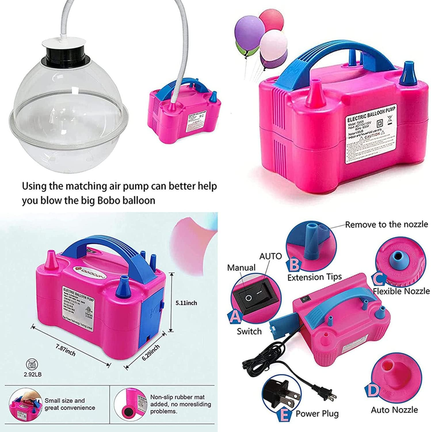 Balloon Stuffing Machine and Expander Stuffer for Valentine Gift Rose Teddy Bears Bouquet Wedding Birthday Decoration - Electric Pump and Tool Kit Included image number 5