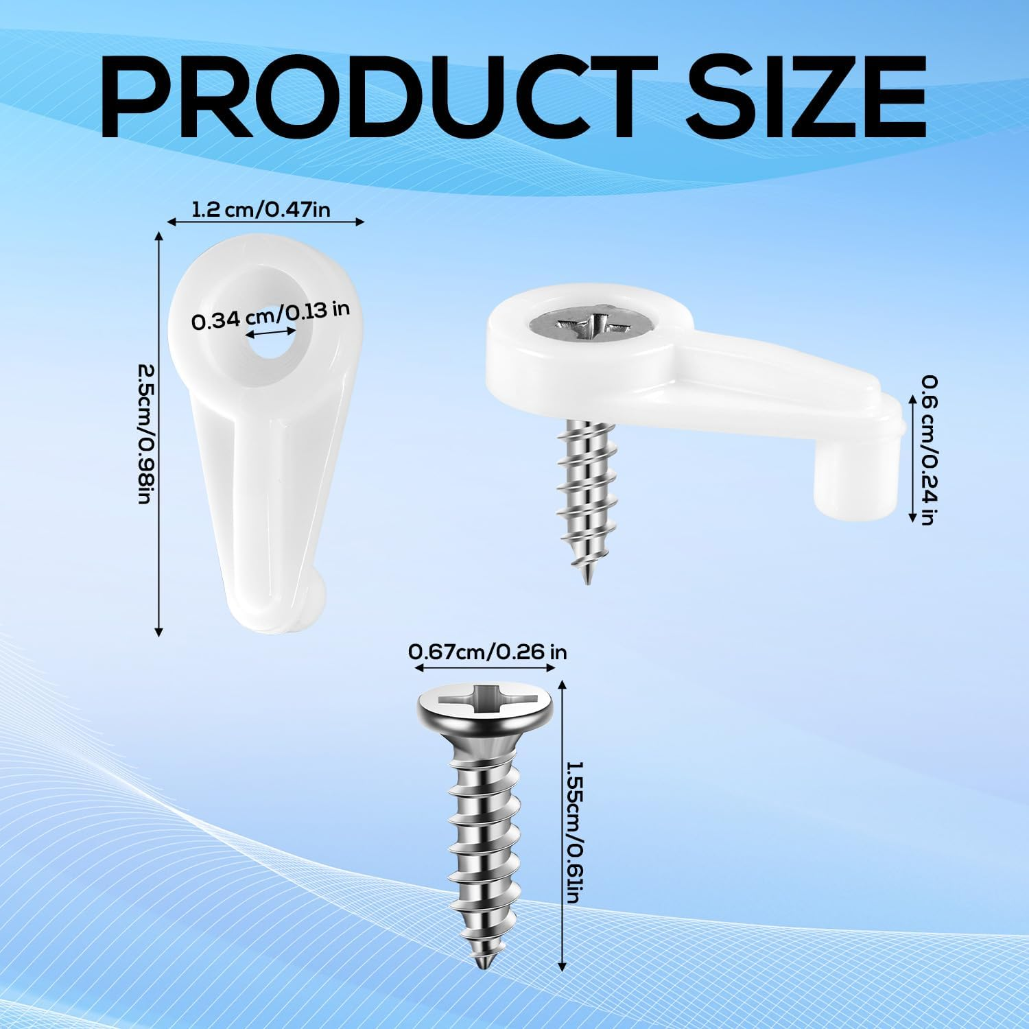 80Pcs Storm Window Clips, Glass Door Holder with Metal Screws Screen Retainer Clips Fixing Hardware Kit Windproof Fasteners for Windows Doors Cabinets Panels (White) image number 2