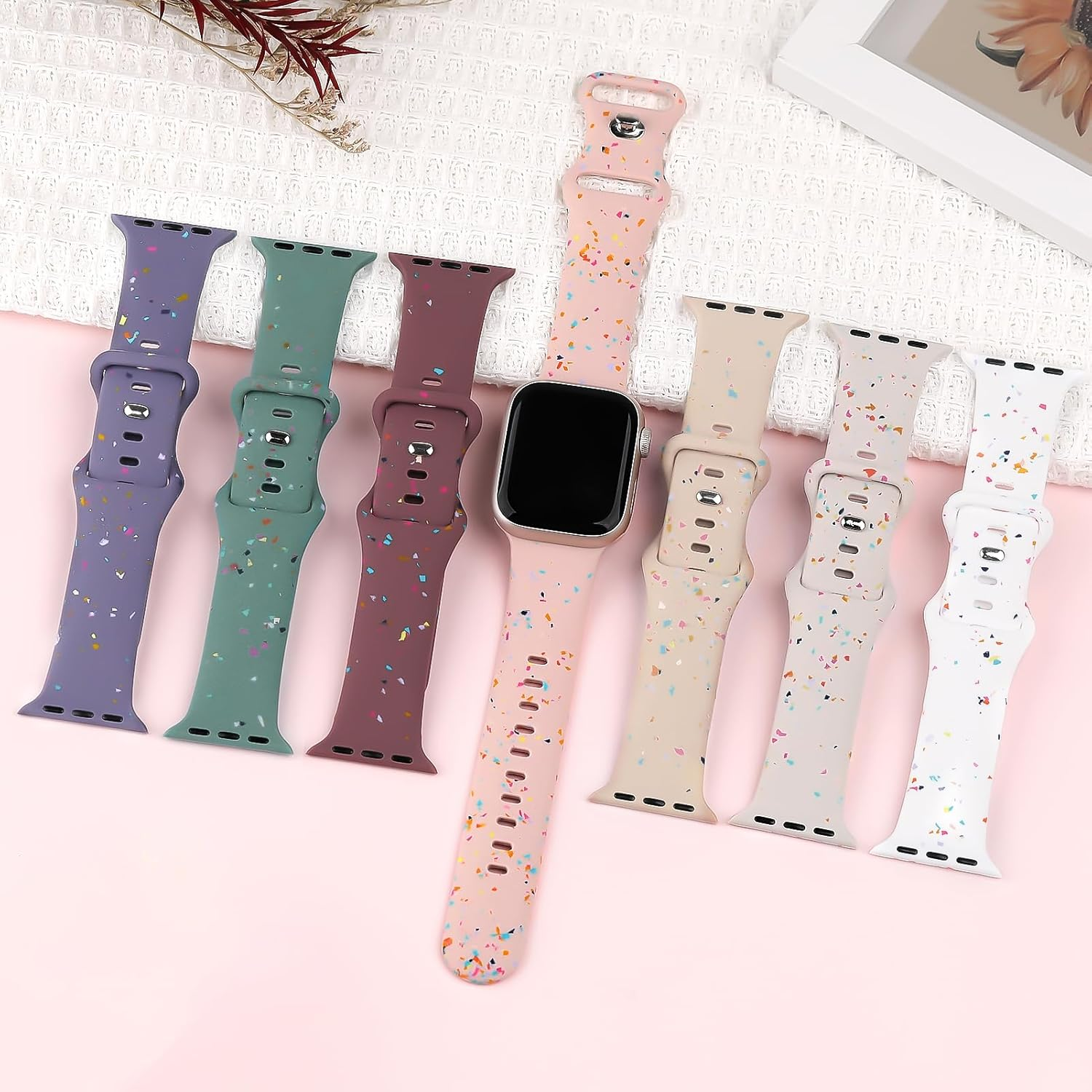 Sport Bands for Apple Watch Band 40Mm 41Mm 38Mm 44Mm 45Mm 46Mm 42Mm Iwatch Bands for Women Kids Men,Cute Recycled Plastic Silicone Strap for Apple Watch Series 10 9 8 7 6 5 4 3 SE 2Nd Ultra/2 49Mm image number 6