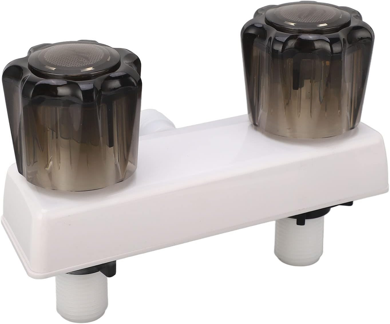 RV Shower Faucet Valve Diverter Shower Mixing Valve Control Dual Knob Wheel RV Motor Home (White) - Black image number 7