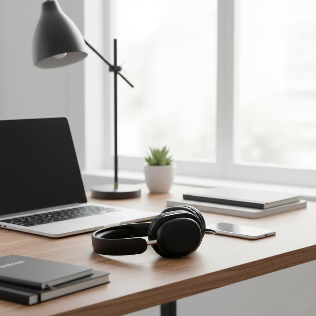 Bluetooth Headphones - Black/White, TF Card | Wireless Over-Ear Headset with TF Card Reader & Type-C Charging image number 1