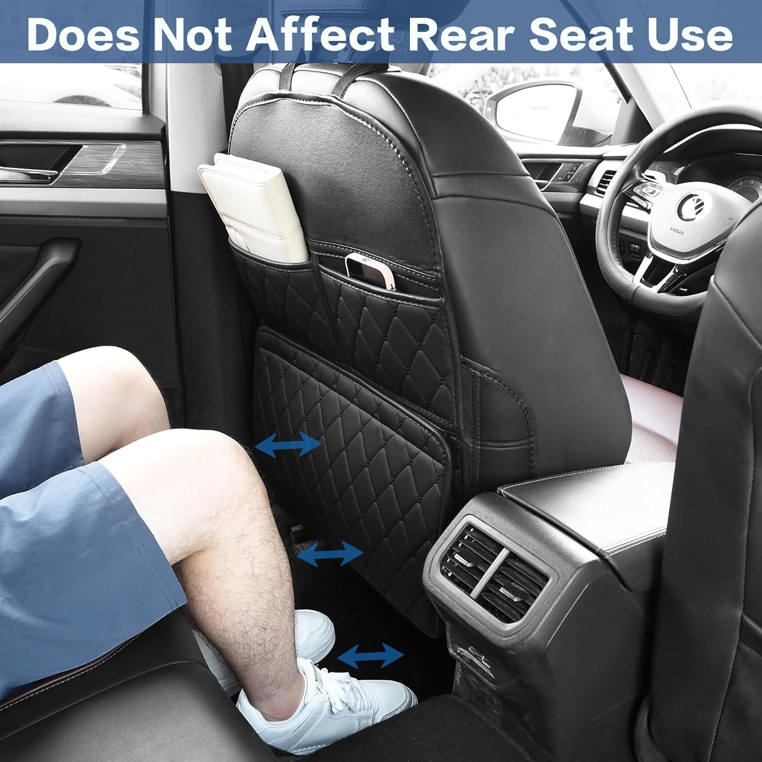 Car Backseat Organizer, Auto Seat Protector Kick Mat for Child Kids, Universal Leather Seat Back Cover with 3 Storage Pockets, Waterproof Anti-Fouling Seats Protection Accessories for Car SUV Truck image number 1