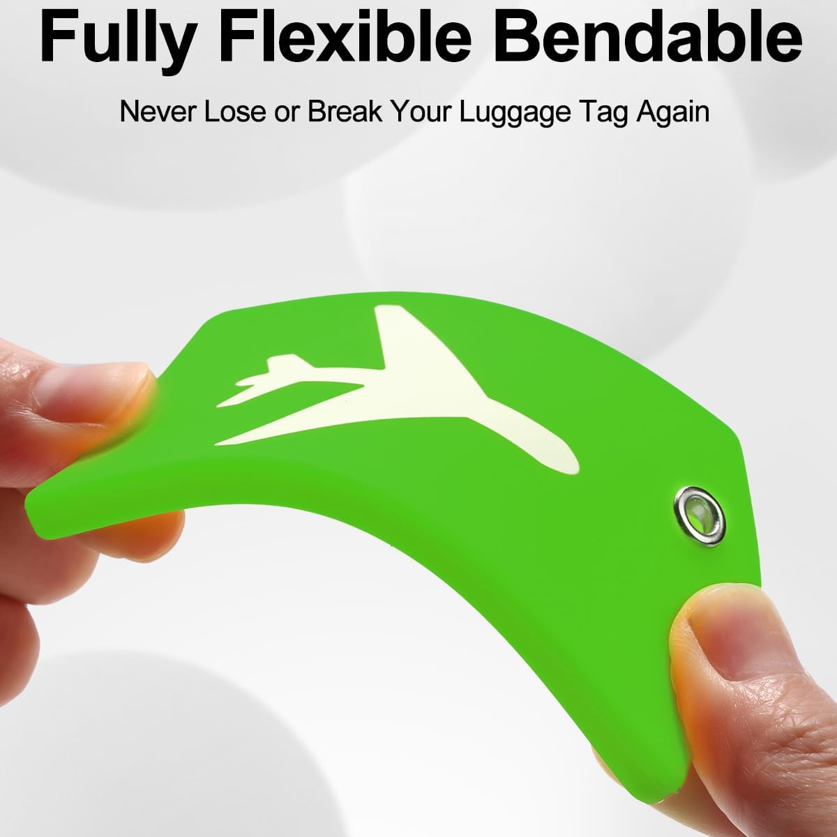 7 Pack Silicone Luggage Tag Baggage Handbag Travel Suitcase Tags Luggage Tags for Suitcases with Name ID Card Perfect to Quickly Spot Luggage Suitcase Travel Accessories by H HOME-MART (Multicolor) - Green image number 4