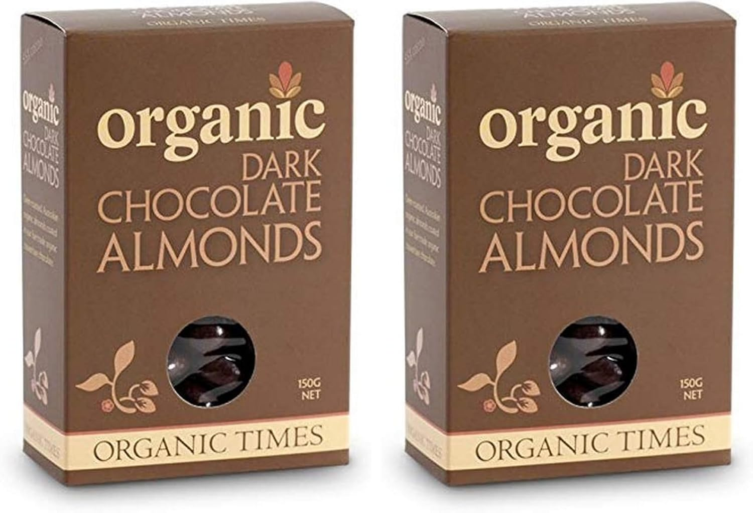 Organic Times Organic Dark Chocolate Coated Almonds Packet, 150 G