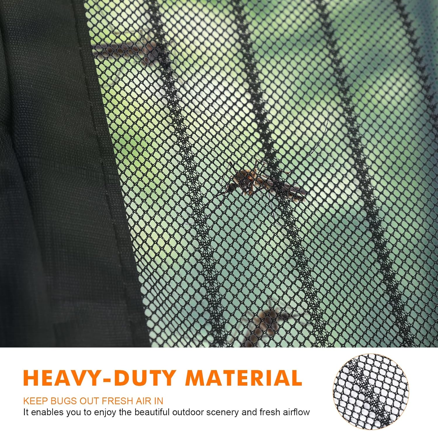 GRIFEMA GH2001-10 Magnetic Fly Screens for Doors, Door Fly Screen Curtain, Heavy Duty Bug Mesh Curtain, Black, 100 * 220Cm image number 2