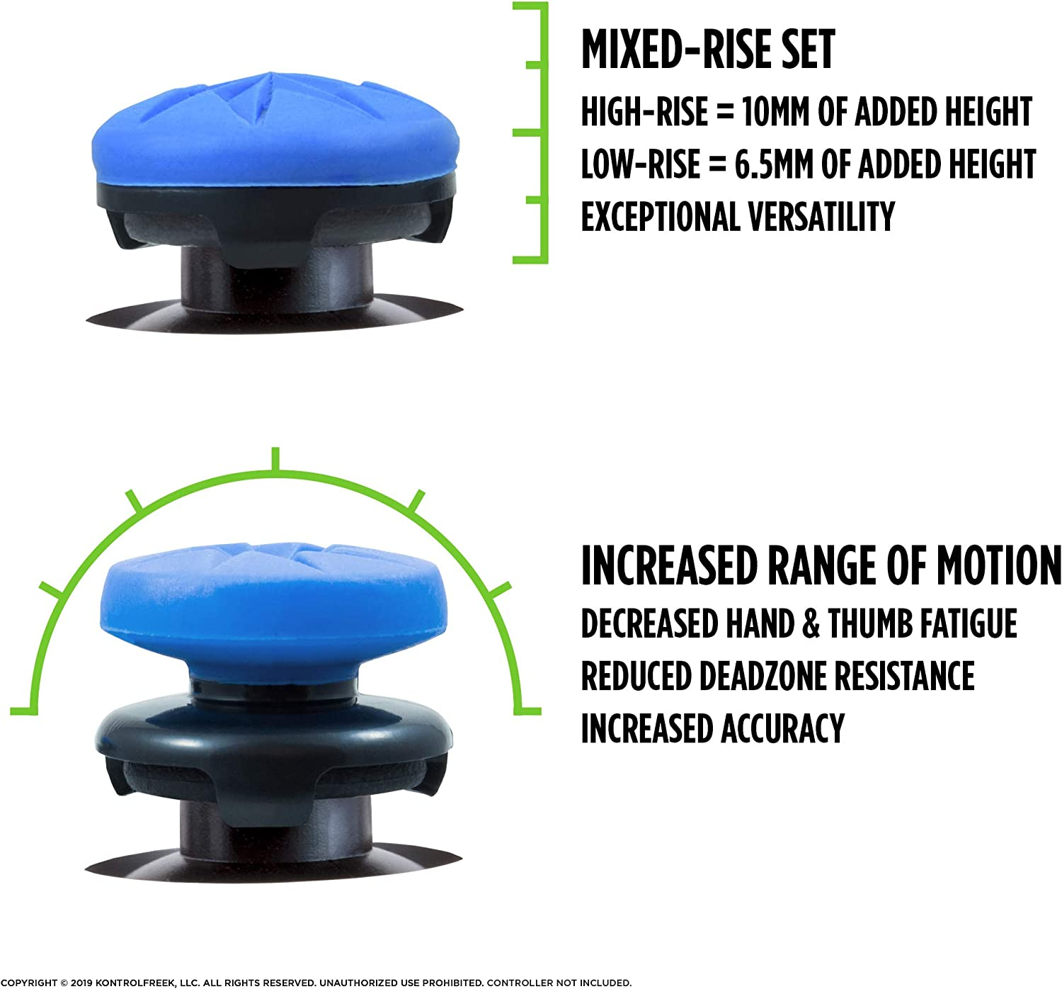 Kontrolfreek FPS Freek Edge for Xbox One and Xbox Series X Controller | Performance Thumbsticks | 1 High-Rise Convex, 1 Low-Rise Convex | Blue image number 5