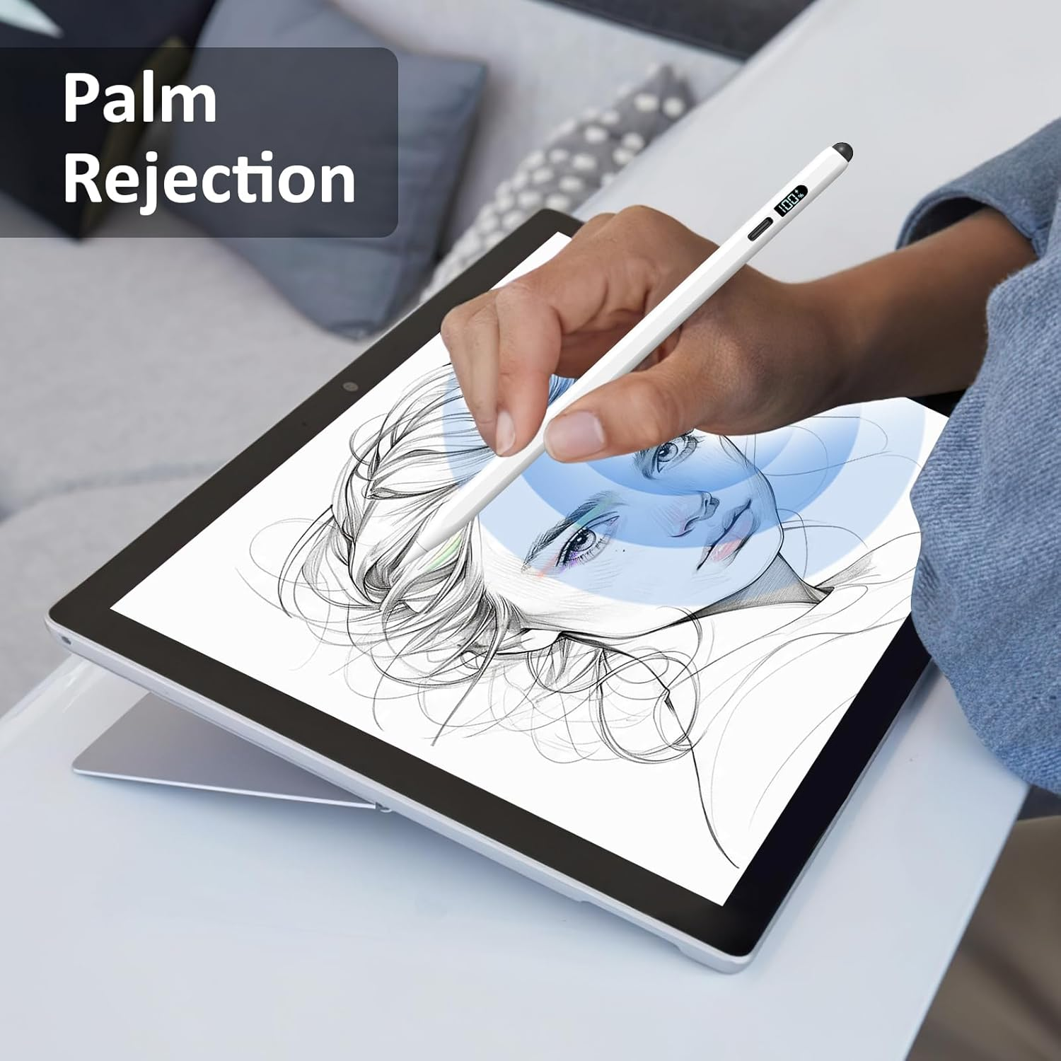 Digiroot Ipad Apple Pencil 2025-2018, LED Power Display Dual-Tip Stylus Pen with 3X Fast Charge, Compatible for Ipad A16 11/10/9/8/7/6, Pro 11"/12.9"/13''/M4, Air M3/M2/5/4/3, Mini 7/6/5 image number 6