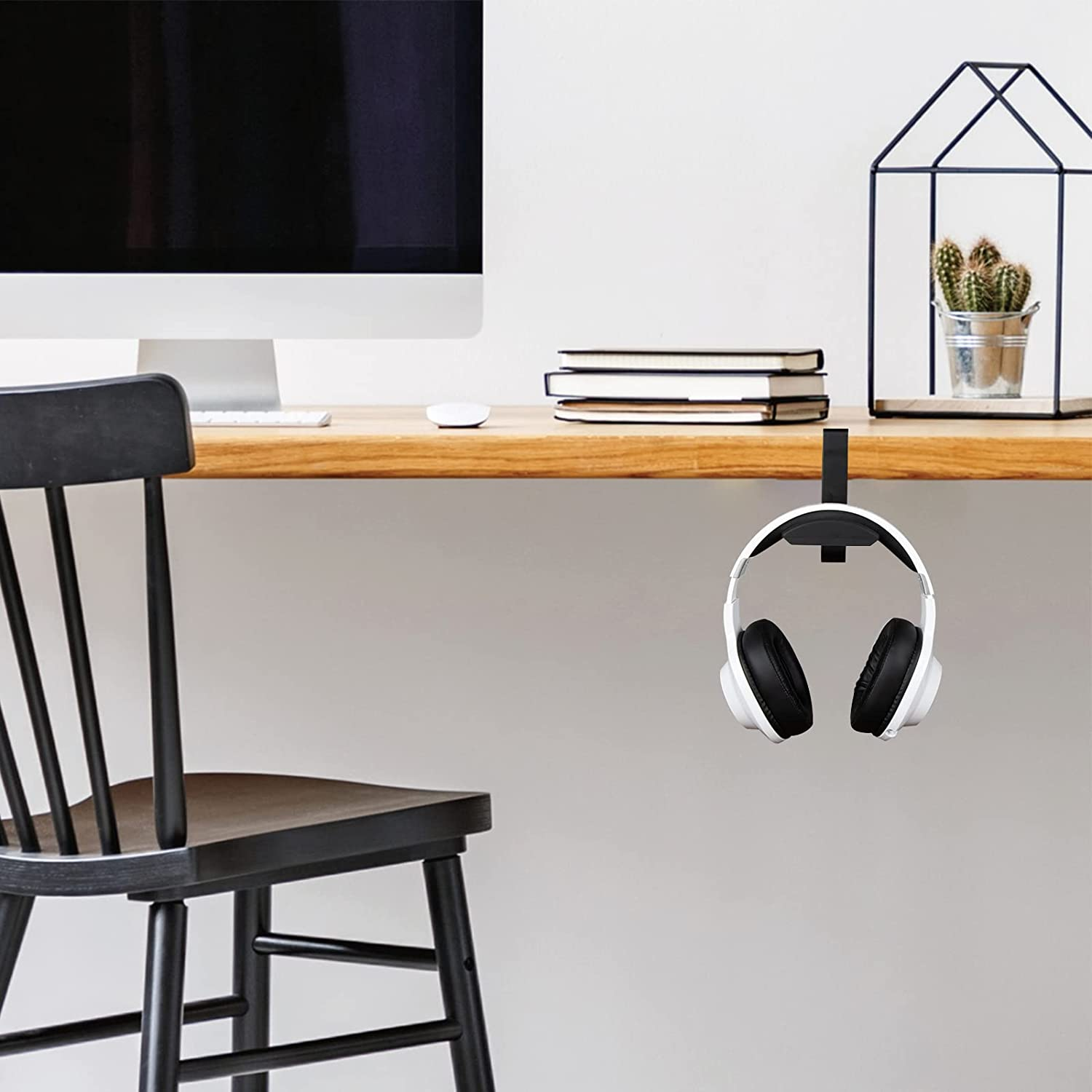 Headphone Stand, Calife under Desk Headset Hanger, Soundbar Holder Mount Clamp, No Need to Drill, Gaming Organizers Hook for Universal PC Accessories image number 4