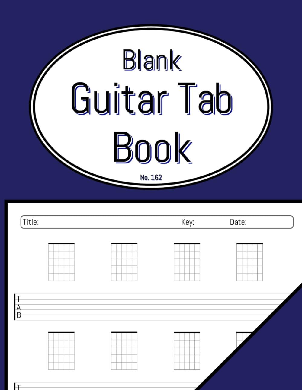 Blank Guitar Tab Book: Empty Tab Staves with Chord Diagrams above Each Line. Suitable for Beginners - Children and Adults. image number 1