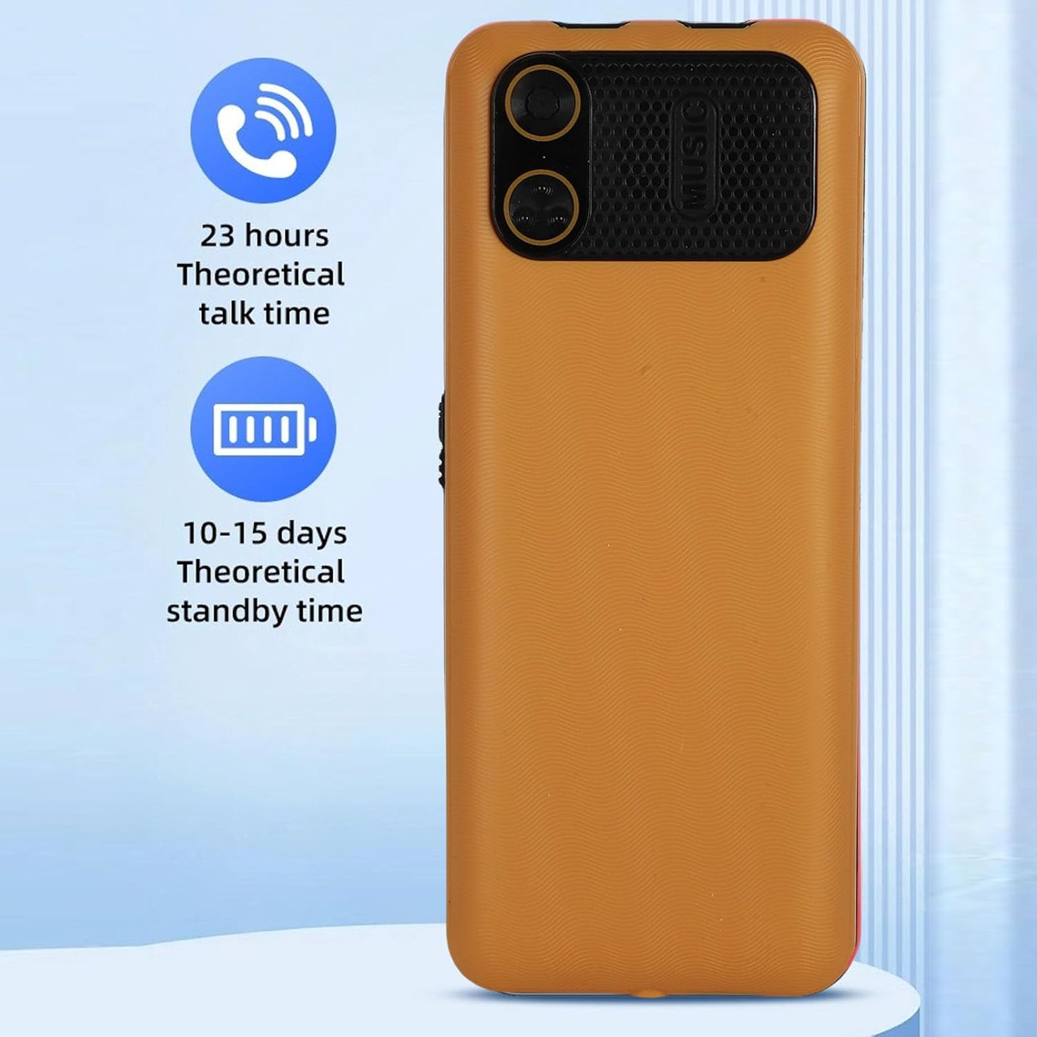 Generic 4G Cell Phone for Seniors, 2.6In HD Screen Dual SIM Mobile Phone for Elderly, Old Phone with 2500Mah Battery, Large Buttons, 0.13MP Camera, LED Flashlight & FM Radio (Gold) image number 2