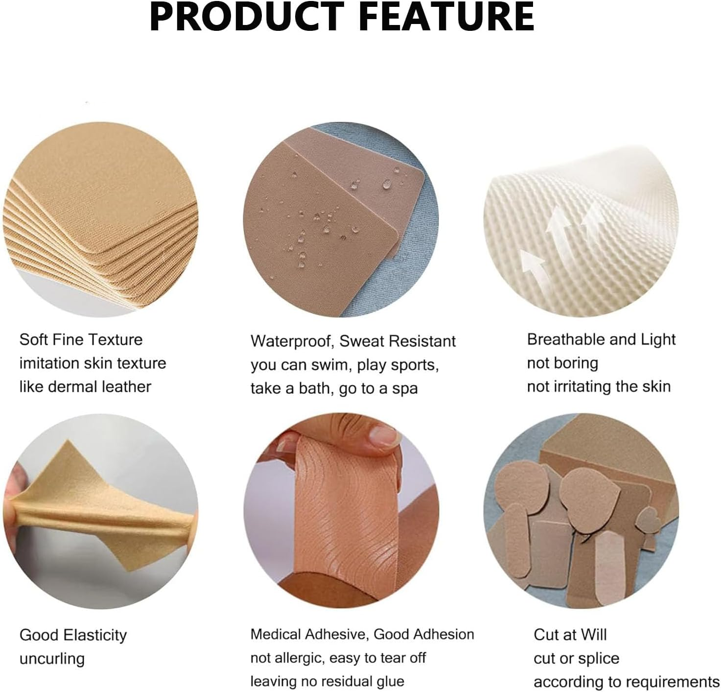 SYGELER Professional Tattoo Cover Tape 10PCS | Ultra-Thin Skin Tone Concealer Patches (8X10Cm) | Waterproof & Breathable for Scars/Birthmarks | Flawless Body Makeup for Weddings/Work image number 3