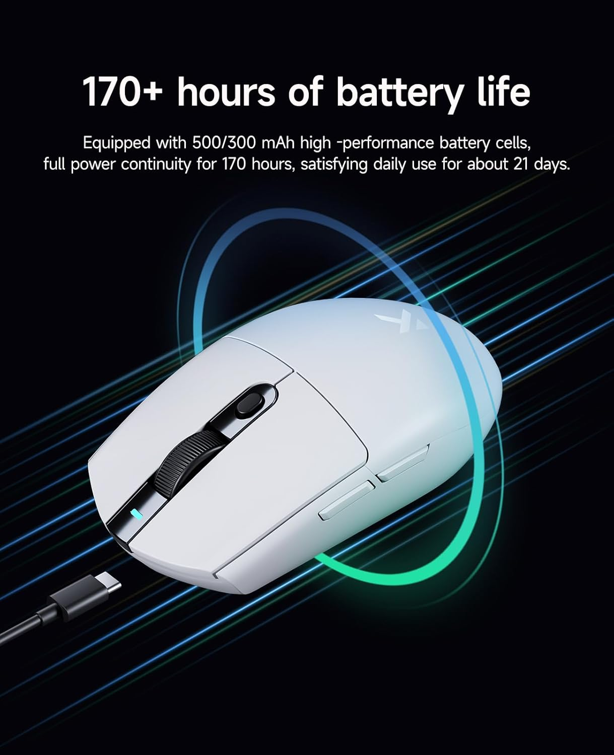 G3 Ultra Wireless Gaming Mouse，Dual 8K Polling Rate Focus Pixart PAW 3395 Optical Sensor - 26K DPI, 64G Ultra-Lightweight, Tri-Mode Connection, Black image number 1