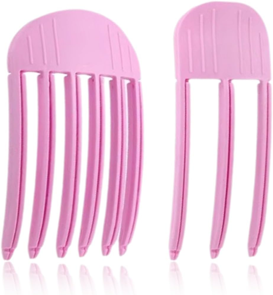 HQRKOTM Volume Clips Lion Cave Hair Set with 3 and 6 Prong Combs for Effortless Volume and Styling of Curls and Bangs for Men and Women, Pink image number 6
