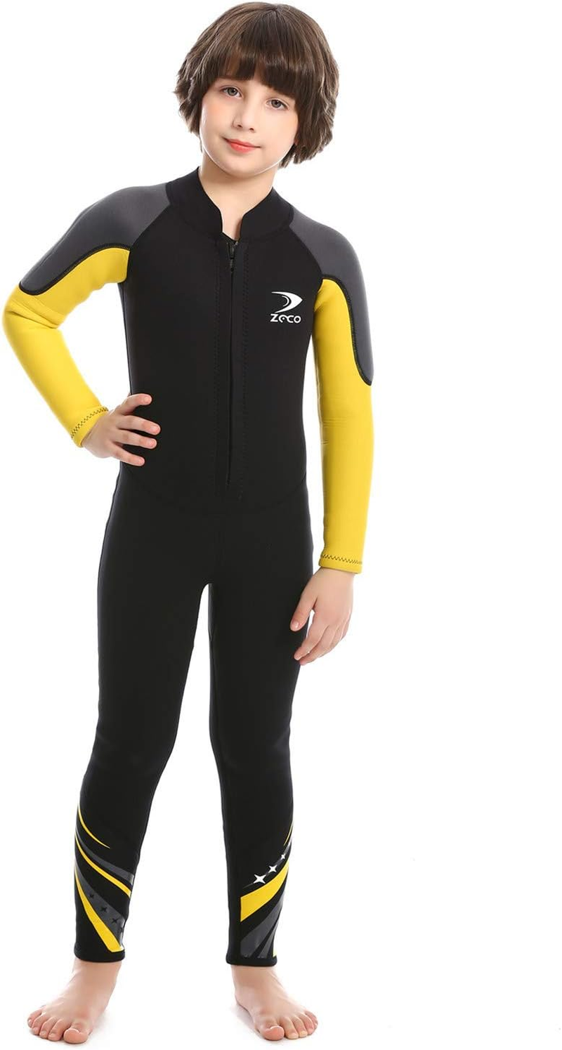 ZCCO Kids Wetsuit,2.5Mm Neoprene Diving Suit for Teens, Youth Boy'S and Girl'S One Piece Wet Suits Warmth Long Sleeve Swimsuit for Diving,Swimming,Surfing