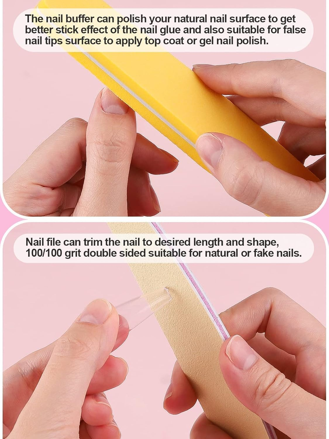 Kalolary Clear Coffin Nail Tips Kit, Long Coffin Square Nails Full Cover, 1000Pcs Clear Fake Nail Ballerina False Nails Press on Nails for Nail Practice Nail Art DIY image number 2