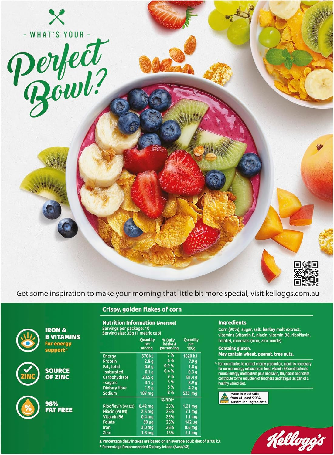 Kellogg'S Corn Flakes Original Breakfast Cereal, 380G image number 1