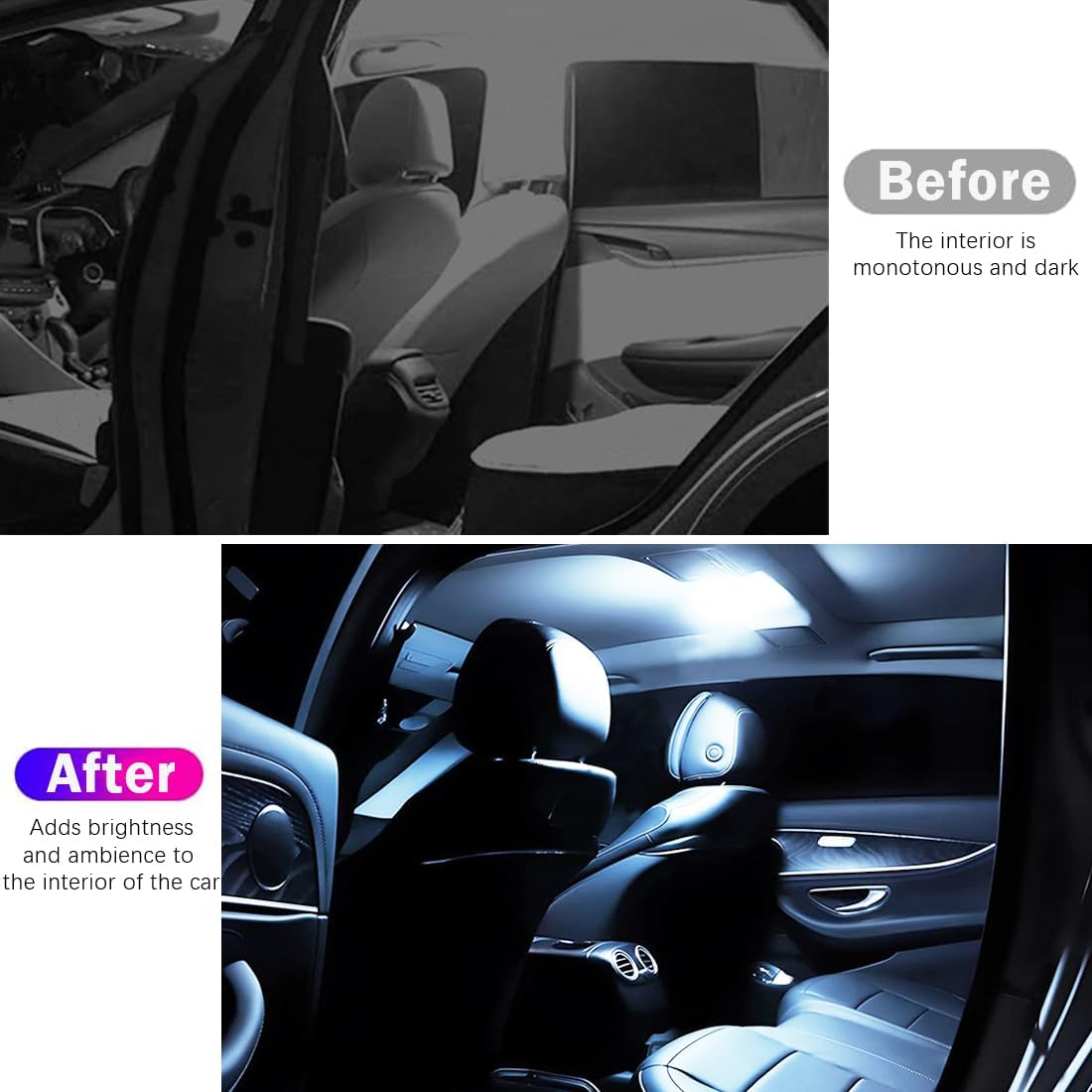 Car LED Lights Interior,6 Colors Ambient Lighting Car Interior,Usb Rechargeable Car Interior Reading Light,Portable Magnetic Interior LED Lights for Car image number 5