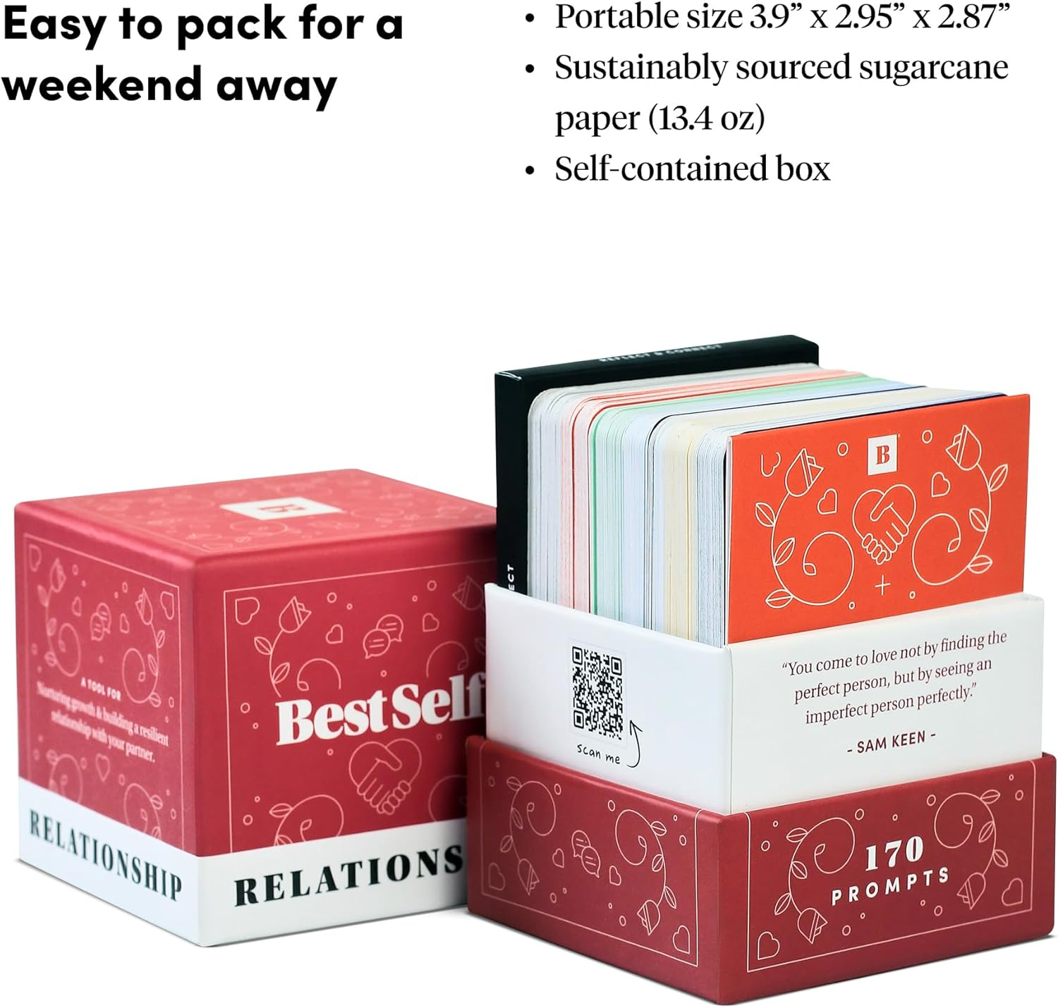 Bestself Relationship Deck - 150 Discussion Prompts to Create Real Conversations - Perfect Couples Games, Card Games for Adults, and Amazing Gifts for Wife image number 5