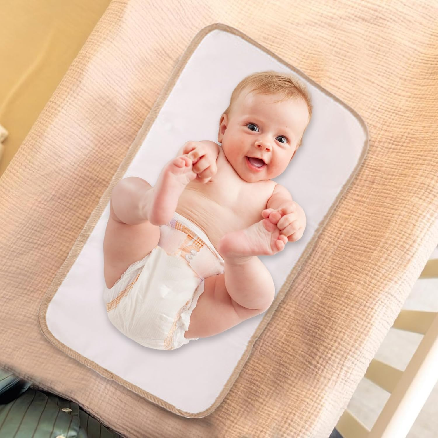 Baby Changing Mat,Portable Changing Mat,Foldable Travel Nappy Changing Mat,Lightweight,Wipeable,Skin-Friendly Fabric,Suitable for Home and Outdoor Use