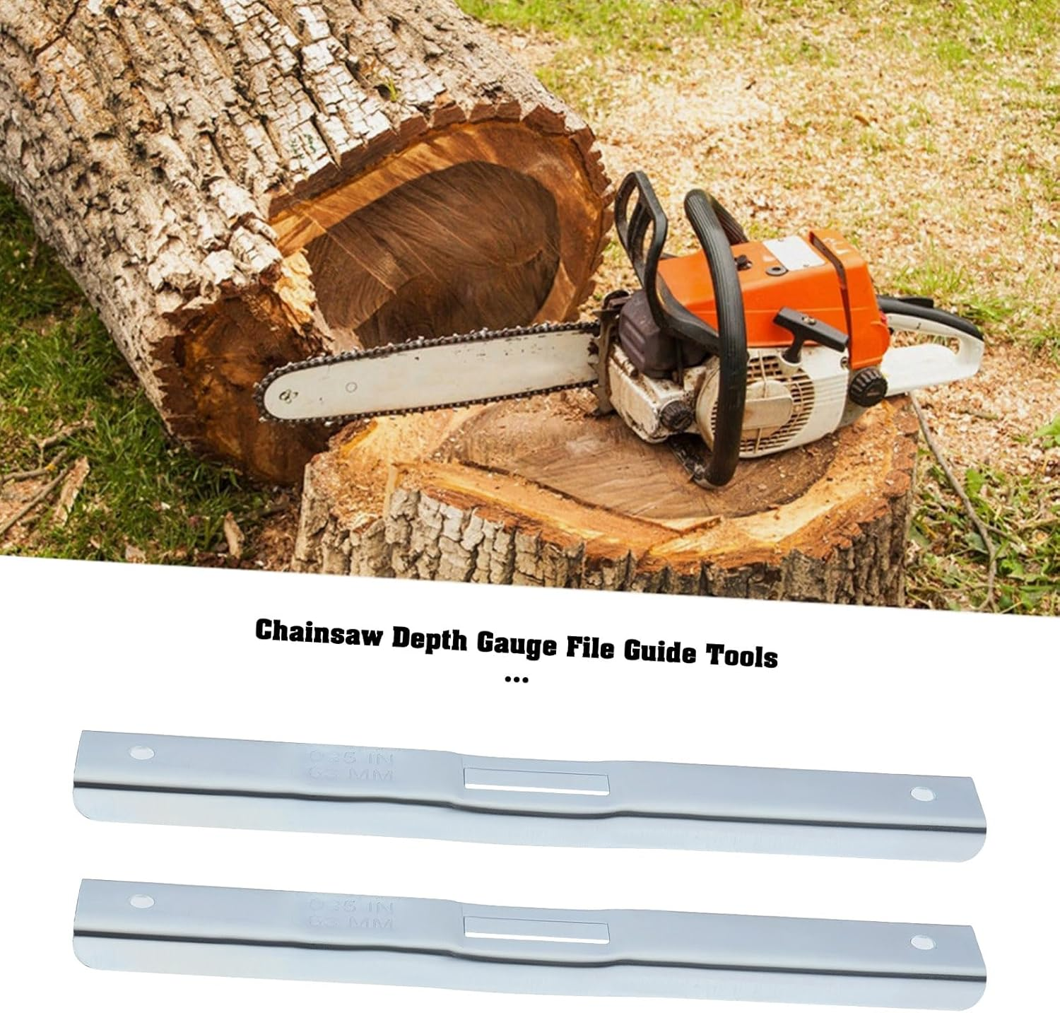 2Pcs Portable Chainsaw Depth Gauge File Guide Tools 0.63Mm Compatible with Oregon Raker Chain Saw image number 4