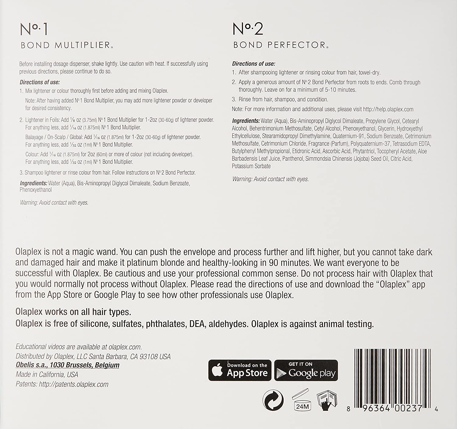 Olaplex Traveling Stylist Kit 1X No.1 Bond Multiplier 100Ml, 2X No.2 Bond Protector 100Ml Each image number 2