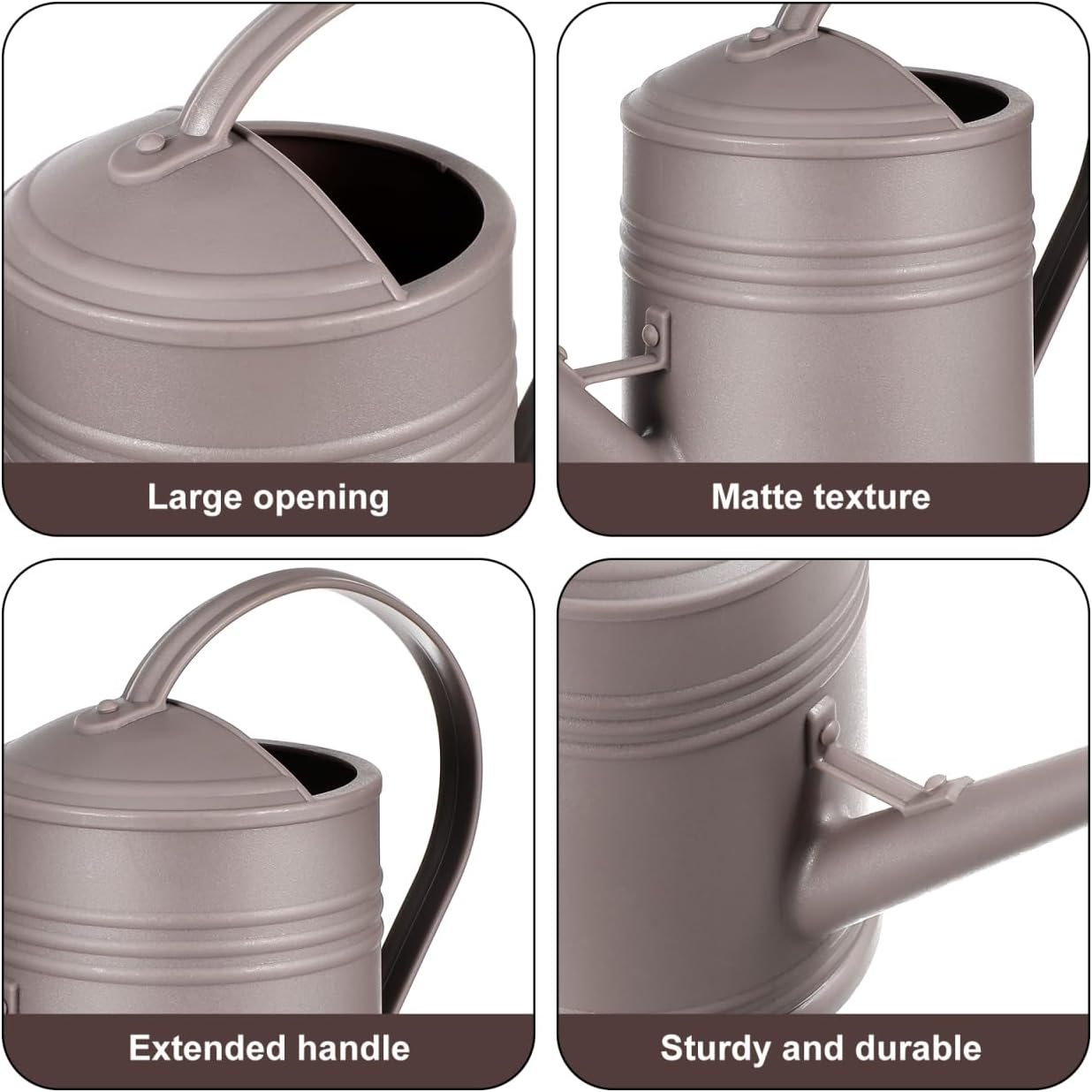 Grey Plastic Watering Can with Long Spout 2L Capacity for Indoor and Outdoor Plant Care Removable Nozzle for Watering image number 1