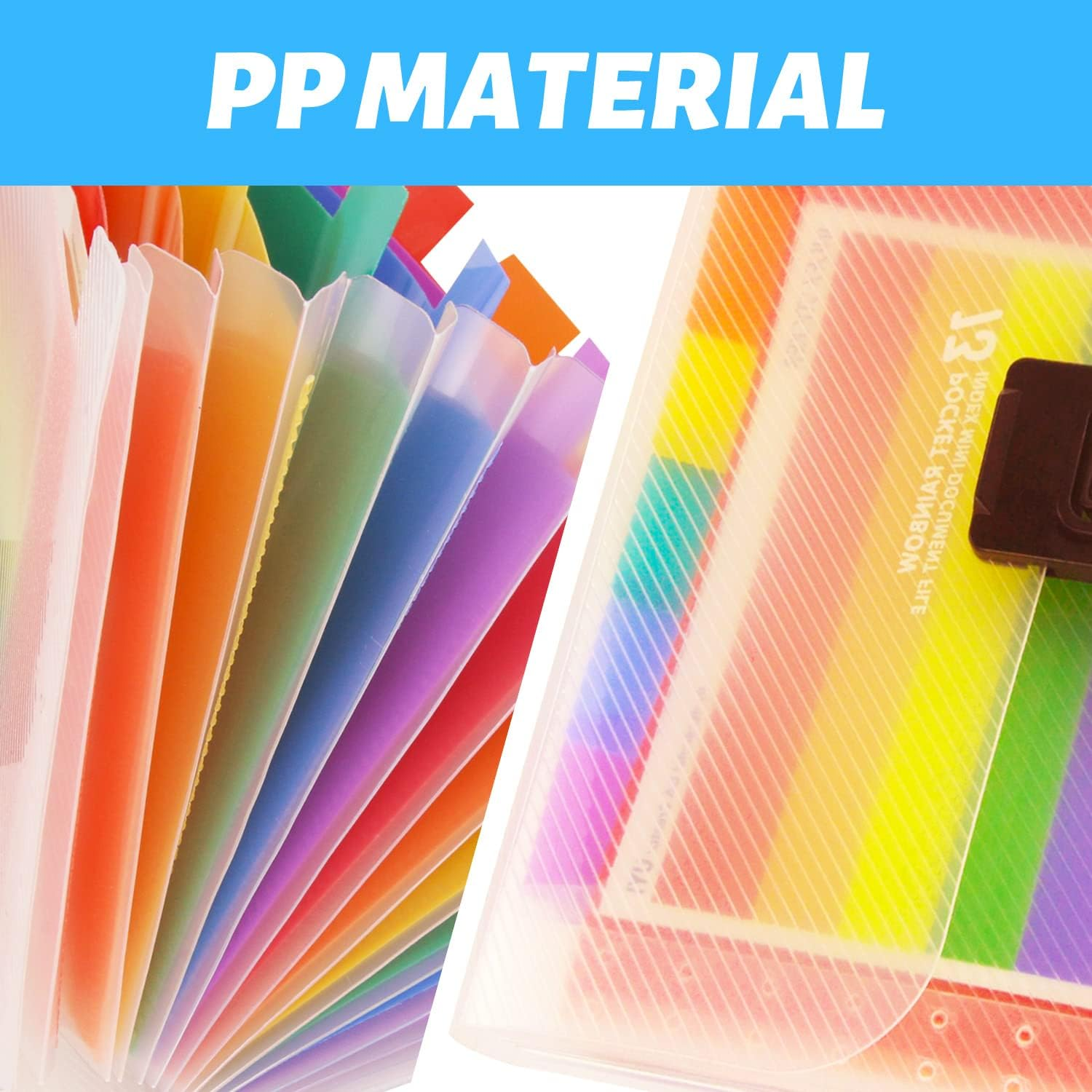 EKIND 7 * 4.5" Expandable Portable Folder, 13 Pockets Accordian File Organizer, A6 Plastic Wallet for Cards,Coupons,Receipt,Tax Item, Mini Expanding Folders (1 Pack, Color) image number 2