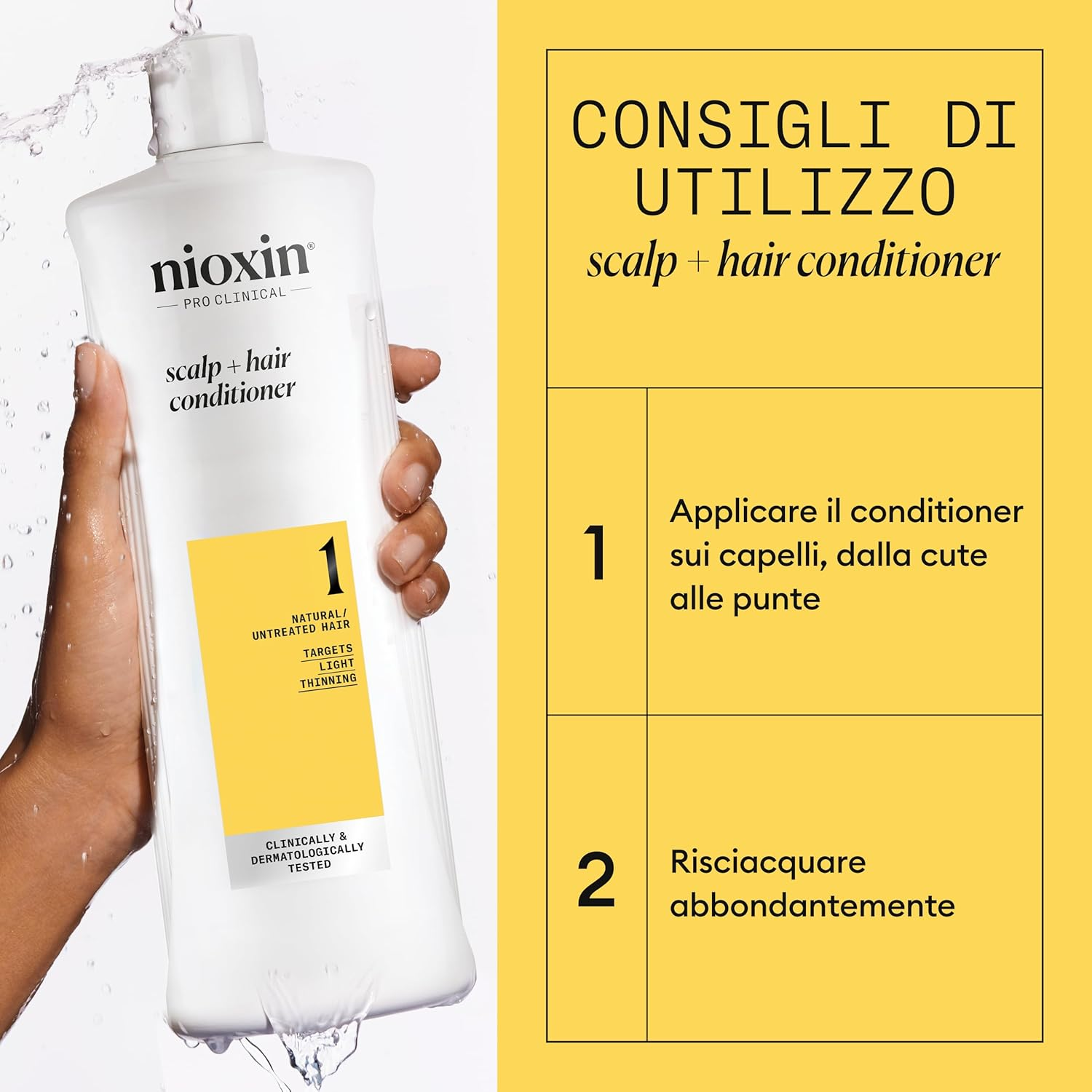 Nioxin System 1 Scalp plus Hair Thickening Conditioner for Natural Hair with Light Thinning, 1000 Ml image number 3