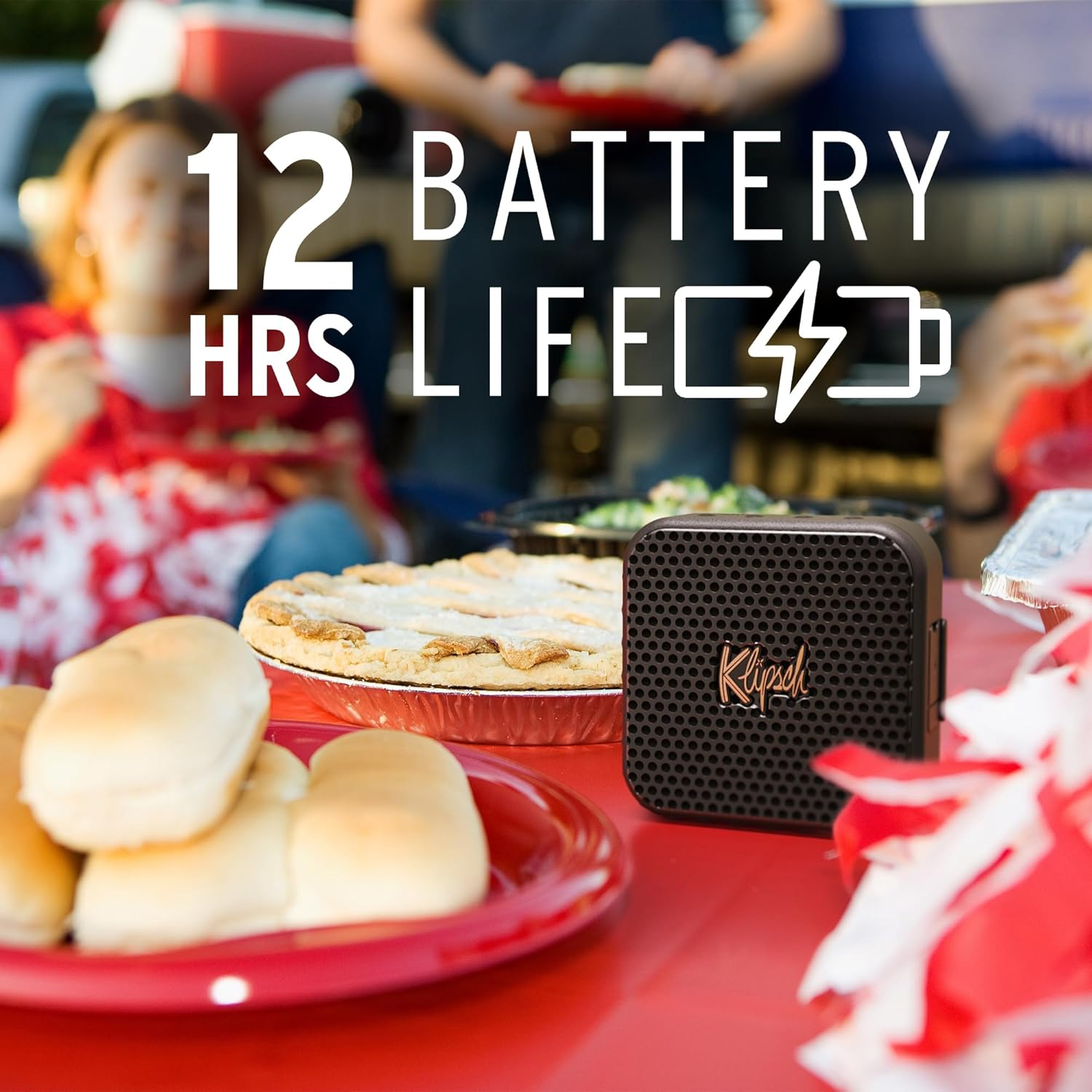 Klipsch Austin, Portable Bluetooth Speaker, 1.5" Full Range Driver, IP67 Dust and Waterproof Rating, 12 Hours of Playtime for a Premium Live Concert Experience, Black image number 2