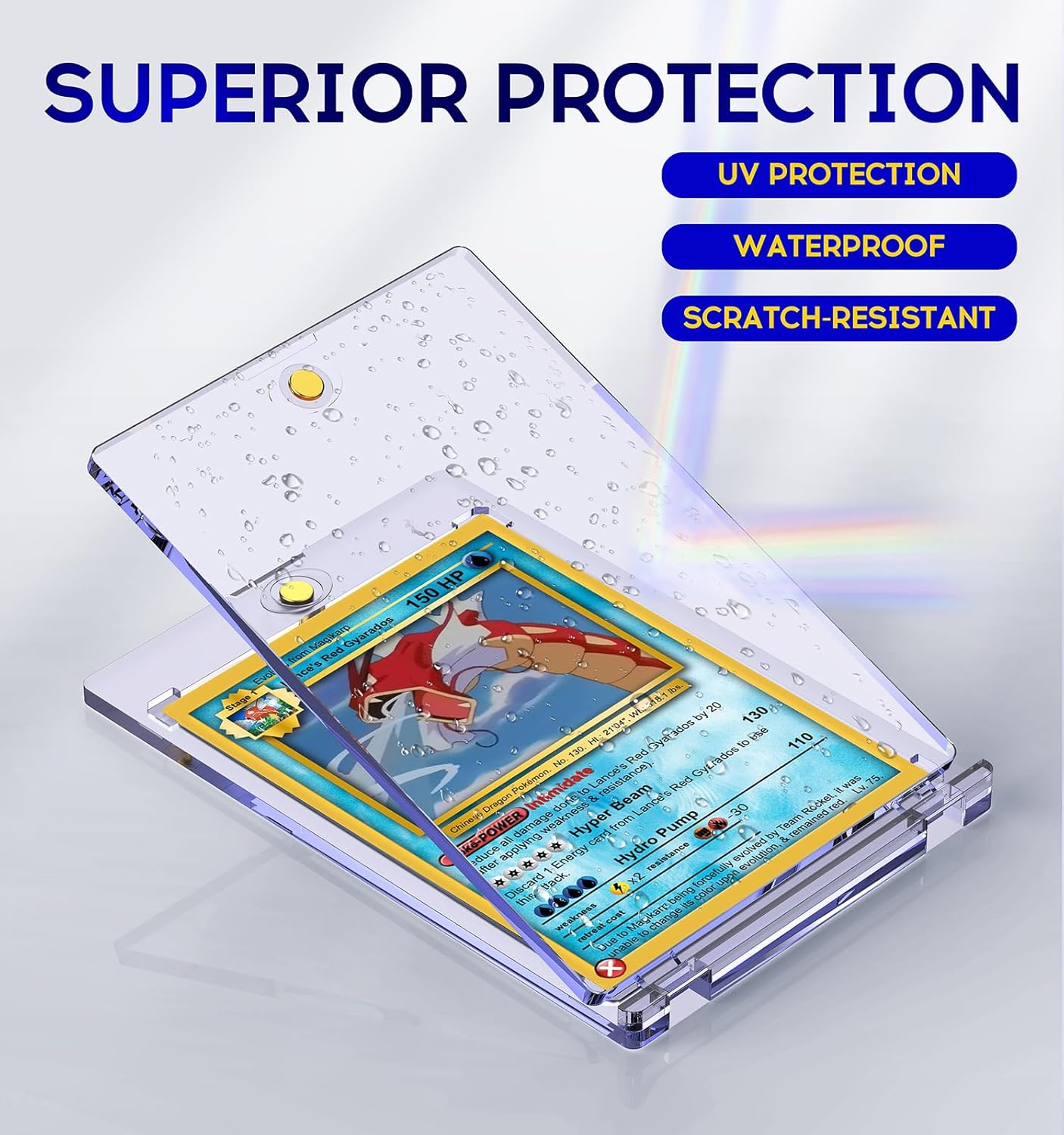 30Pack Magnetic Card Holder for Trading Cards, 35Pt One Touch Card Holder, U-V Protectors Hard Plastic, Magnet Case, Sports, Baseball Cards Holder