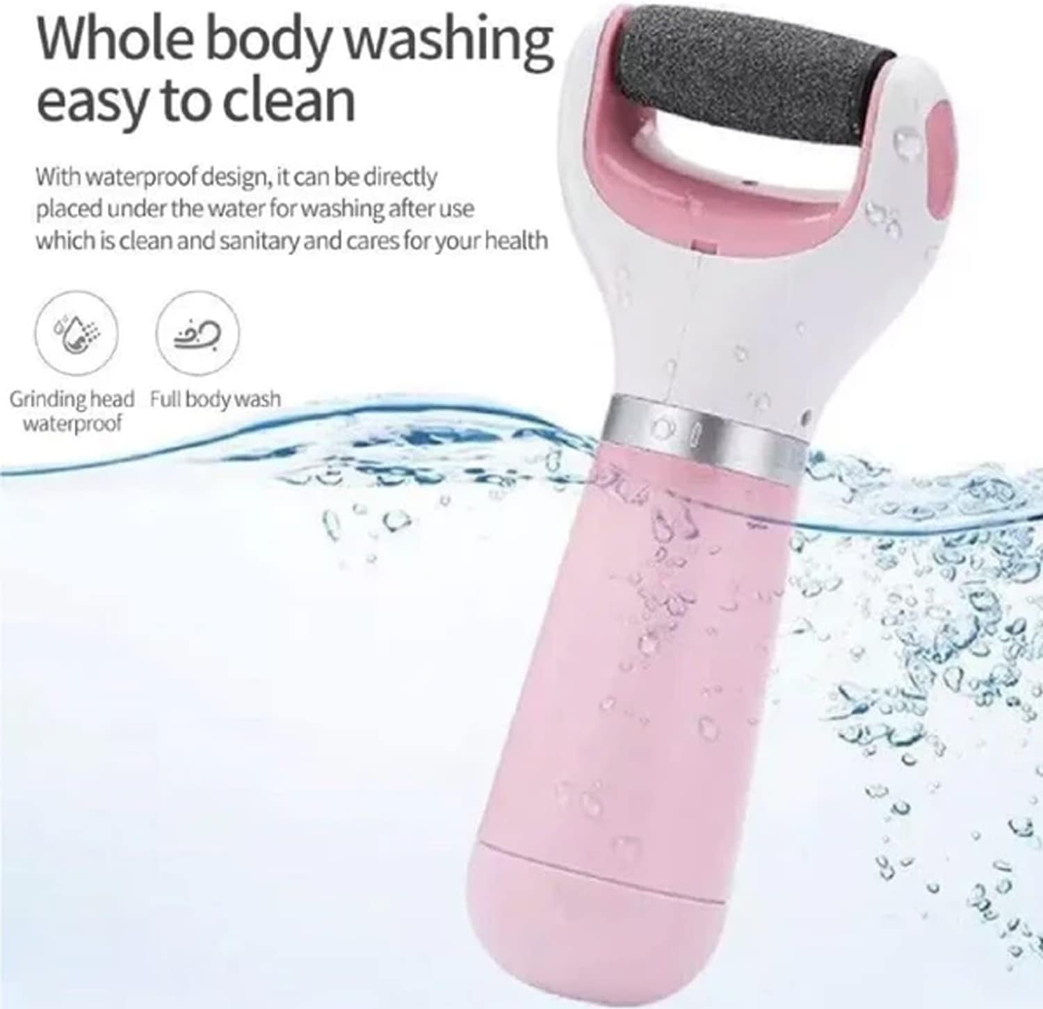 EZONEDEAL Electric Foot Grinder with Roller Head Battery Powered Portable Feet File Pedi Tool Foot Callus Remover for Dead Hard Cracked Dry Skins- Light Pink image number 6