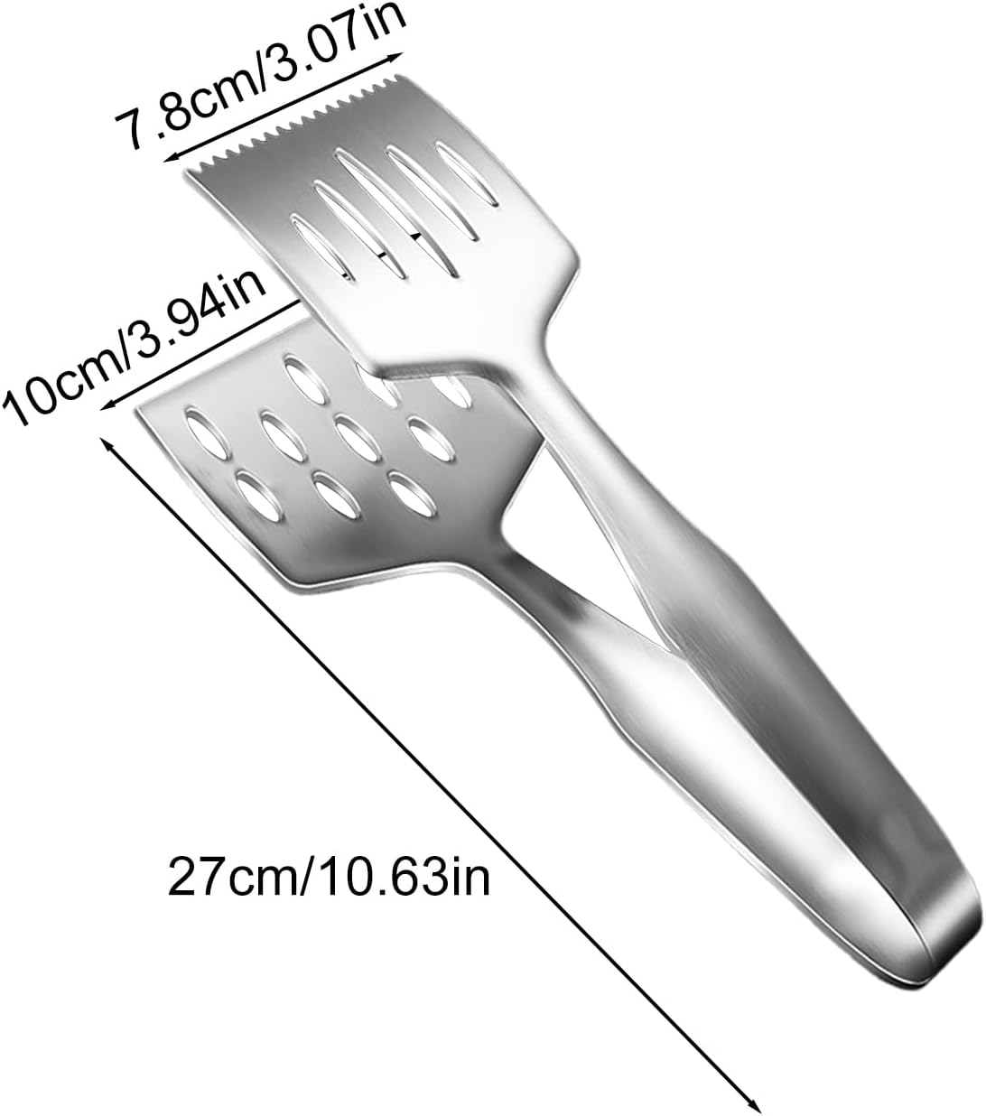 Stainless Steel Grill Tongs, Kitchen Cooking Tongs for Grill, Heat-Resistant Cooking Tools Kitchen Gadgets for Steak Fish Buffet Serving Outdoor Picnic Camping Party Backyard image number 2