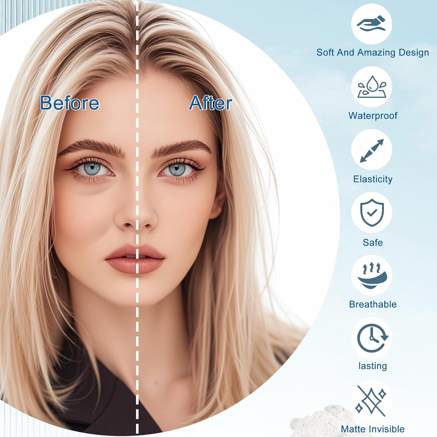 EKIND Face Lift Tape Invisible, 12PCS Facial Line Smoothing & Firming Tape for Women, V-Shaping, Double Chin, Wrinkles & Saggy Skin Reduction image number 5