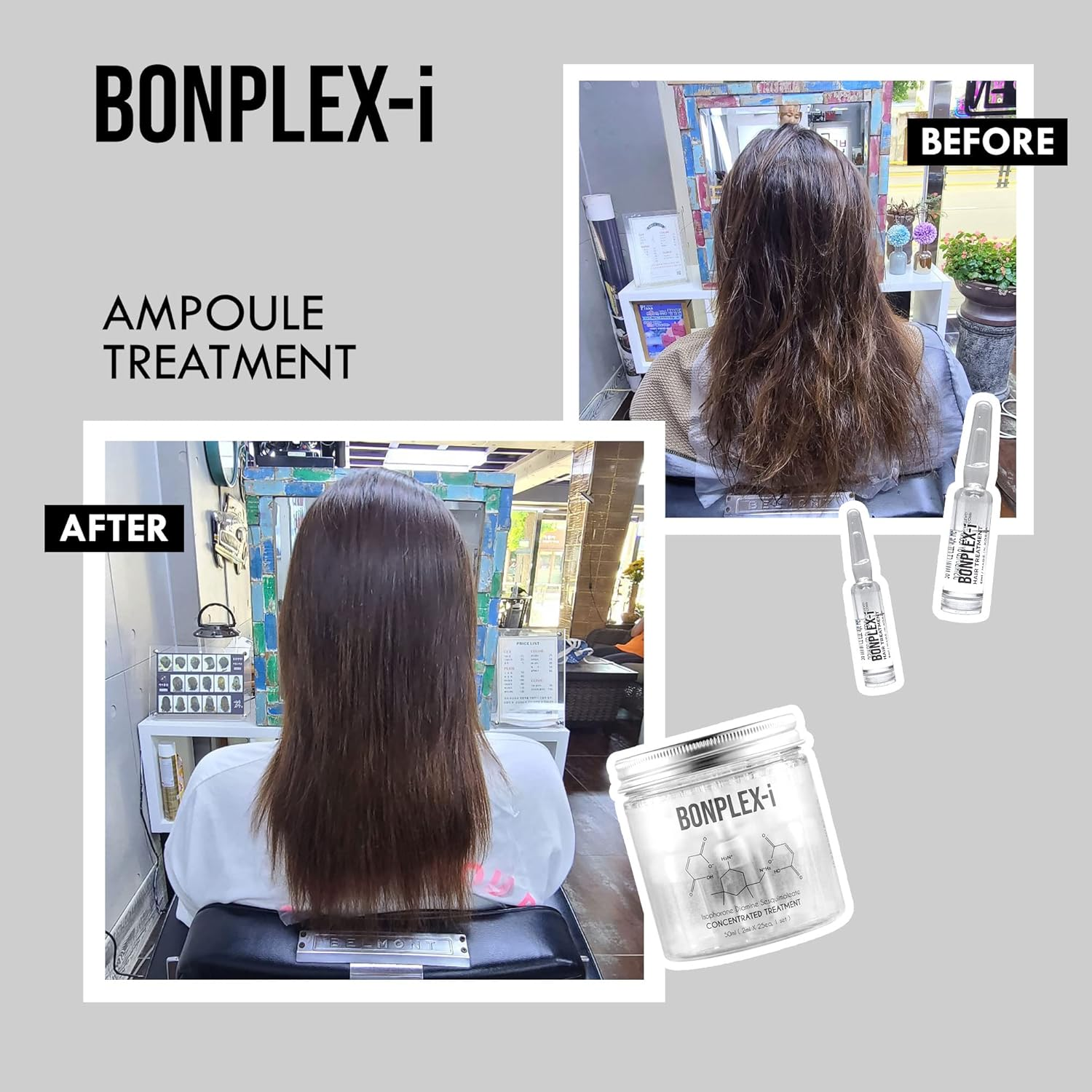 Bonplex-I Ampoule Treatment | for All Hair Types | Damage and Dry Hair | Dimaleate | Reconnect Damaged Broken Disulfide Bonds | Restore and Bonding Intensive Repair Treatment 25 Pcs image number 2