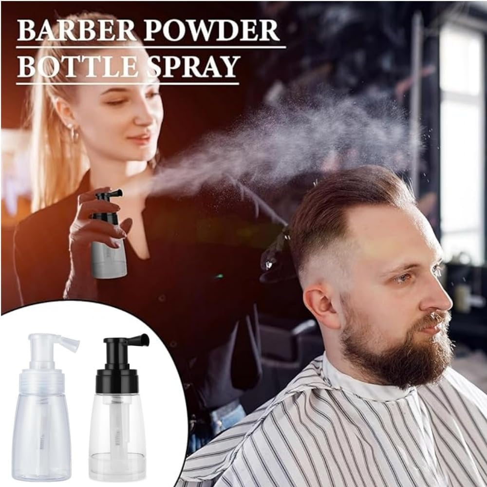 Fabselection Powder Spray Bottle, 2 Pcs Refillable Hair Fiber Applicator, Empty Dry Barber Powder Bottle,Powder Spray Bottle Refillable Containers for Hair Salon 140Ml image number 1