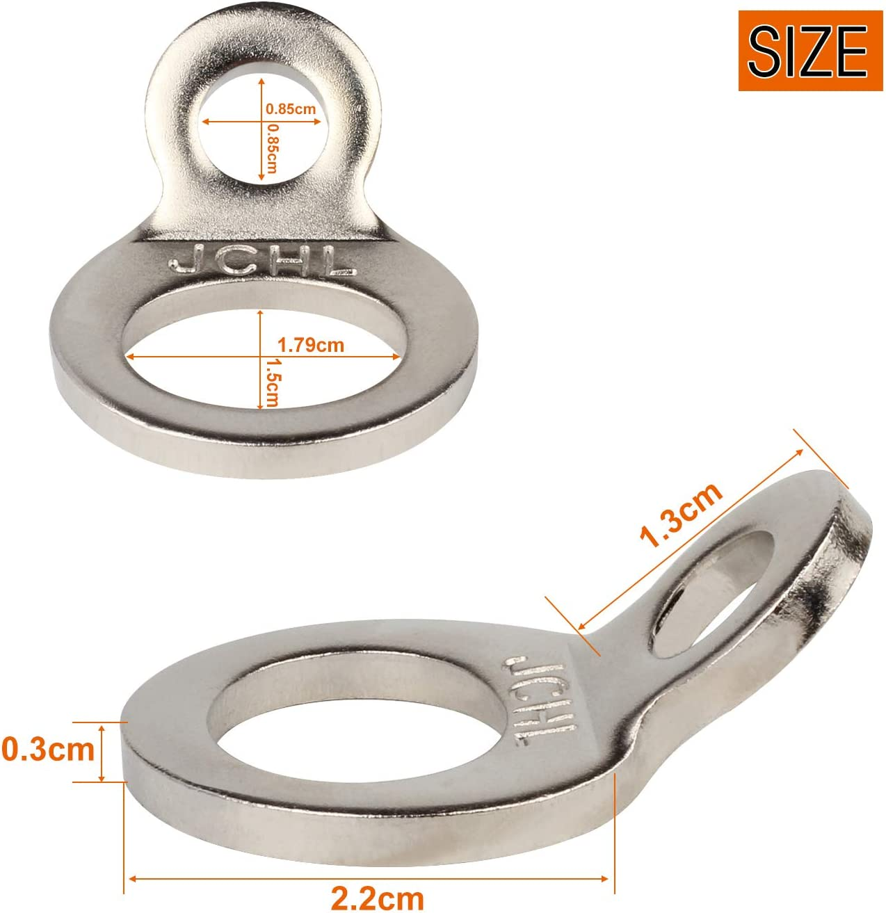 JCHL Stainless Steel Multi-Purpose Tie-Down Anchors Hooks Dirt Bike Tie down Strap Rings for Motorcycle Dirtbike ATV Trailer Truck Rosa-Gold (4-Pack) - 4-Pack image number 5