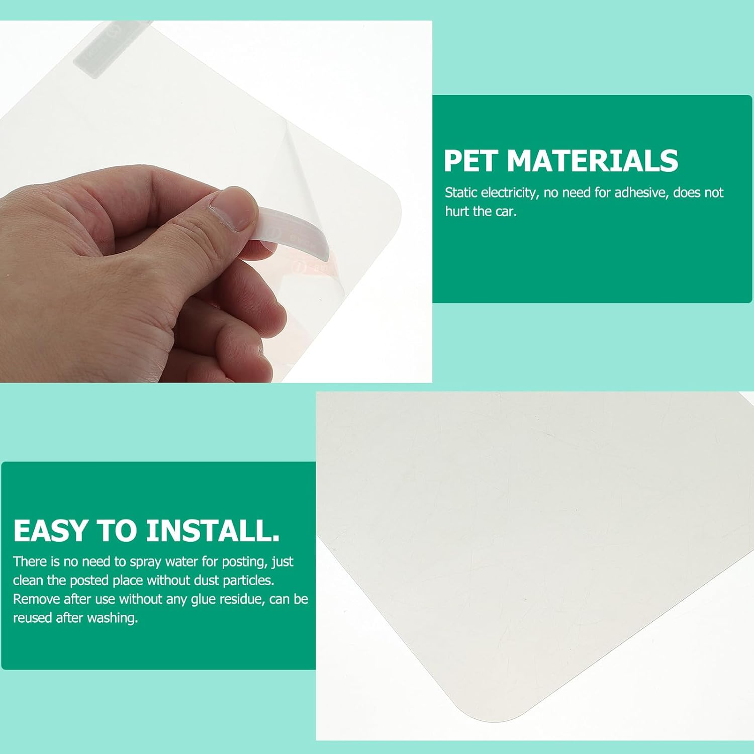 NAMOARLY 2Pcs Car Head-Up Display Reflective Film 150X130Mm Anti-Glare Protective Screen for Windshield Projection LCD Display Window Film for Navigation