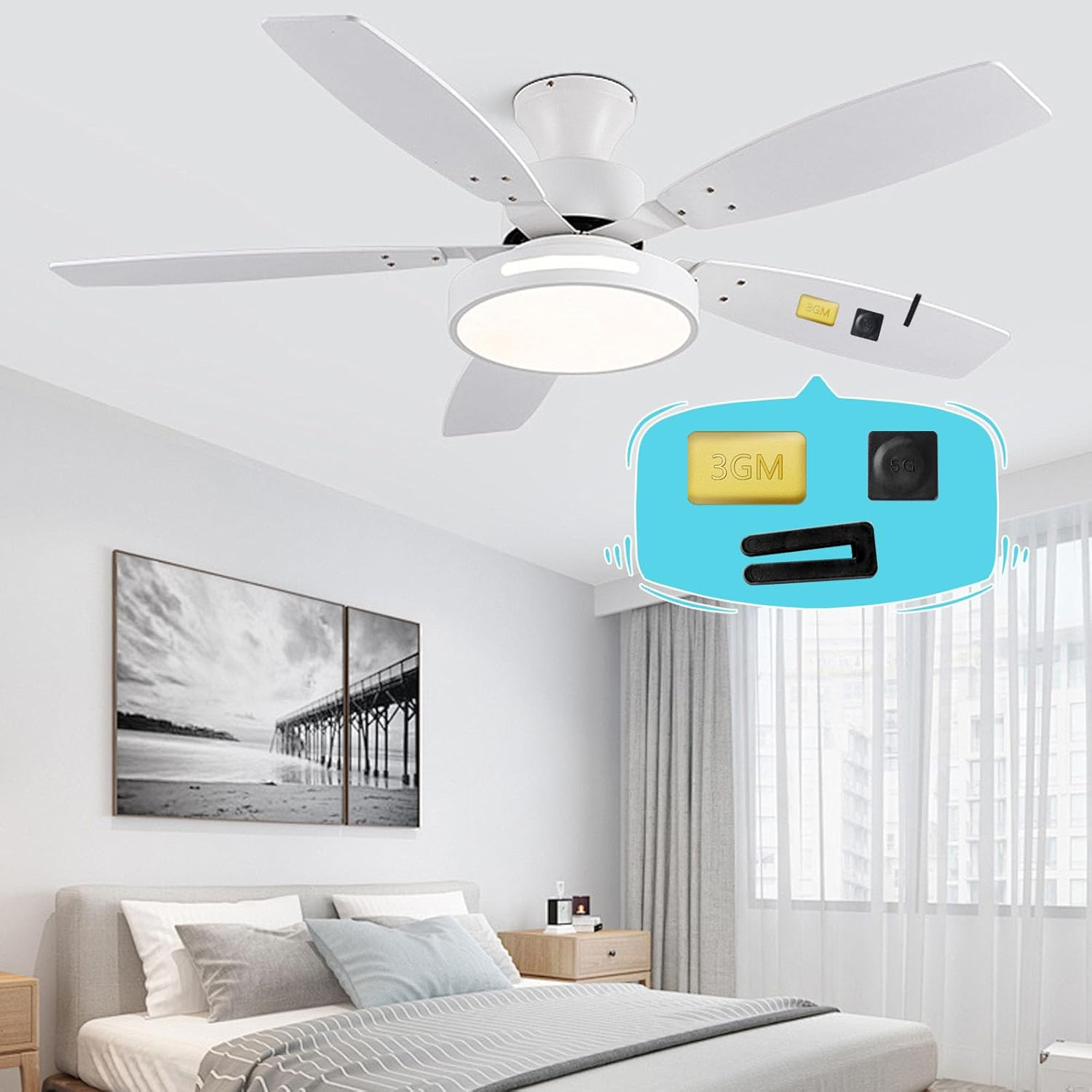 29 PCS Ceiling Fan Blade Balancing Kit, 8 Sets High Calibration Fan Blade Balance Kit Including 8 Pcs Resilient Fan Balance Clips and 21 Pcs Metal Self-Adhesive (Gold) image number 2