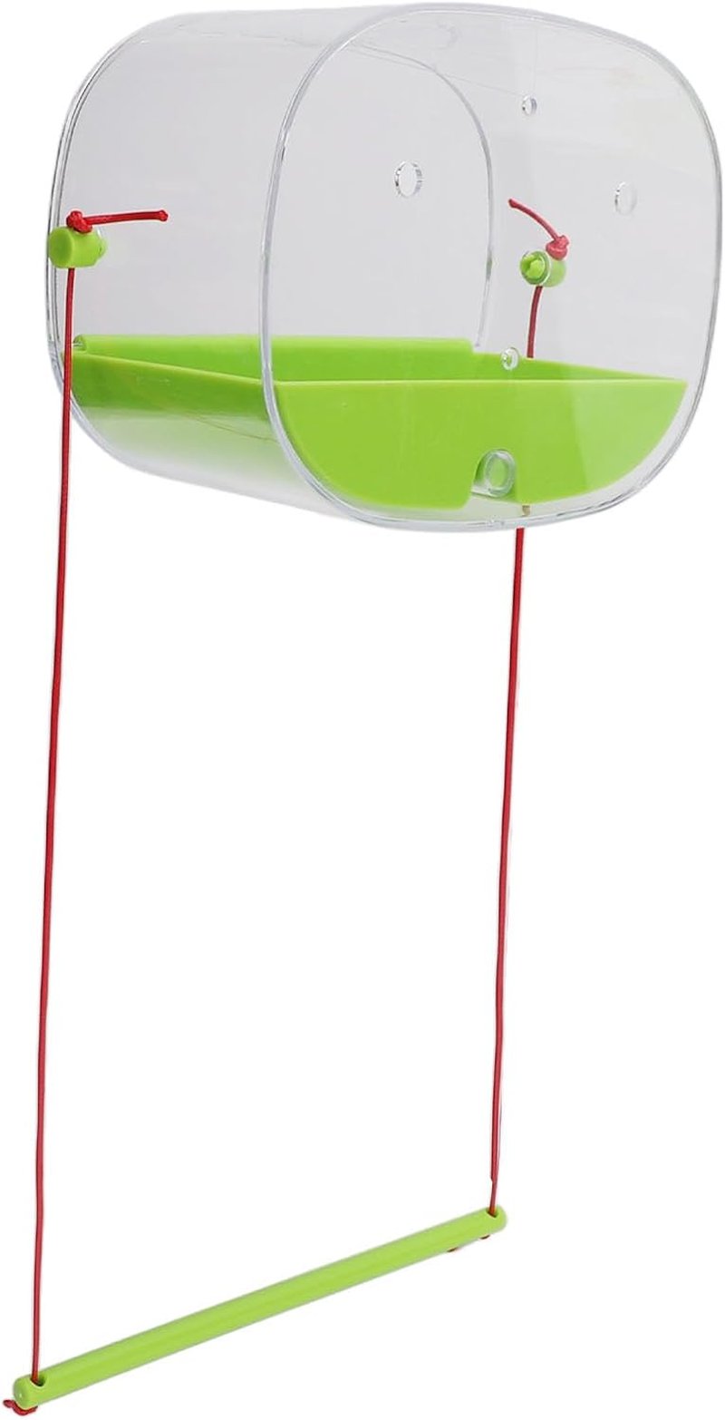 Multifunctional Handmade Innovative Oval Transparent Bird Feeder Robust Suction Cup Bird Feeder for Bird Enthusiasts image number 4