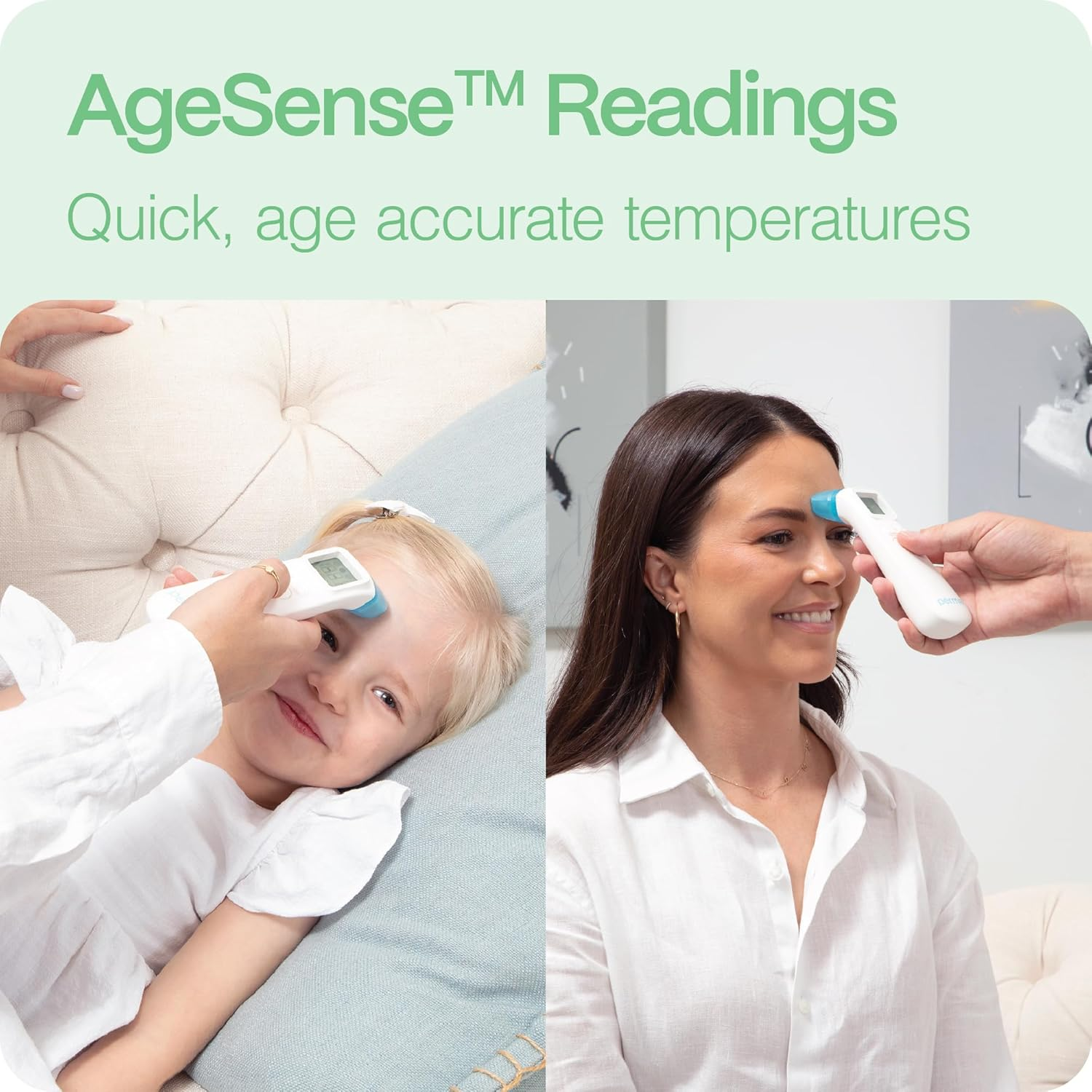 Perma 4-In-1 Digital Thermometer, One-Second Readings, Forehead/Ear/Room/Object Modes, Agesense Accuracy for Infants to Adults, Fever Indicator Backlit Display, Memory Recall, Hard Case Included