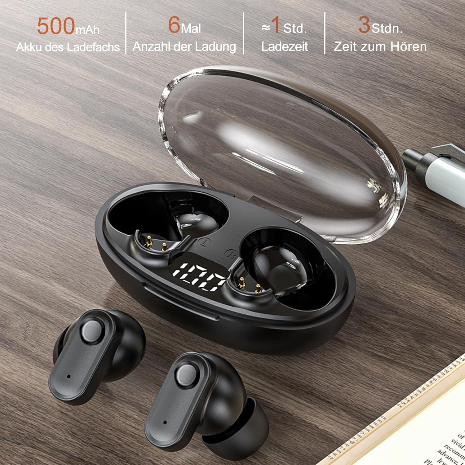 Xmenha Mini In-Ear Headphones for Sleeping Bluetooth Wireless Sleep Headphones Earbuds Bluetooth Sleep Headphones Small with Noise Cancelling for Small Ears Invisible Wireless Earphones image number 1